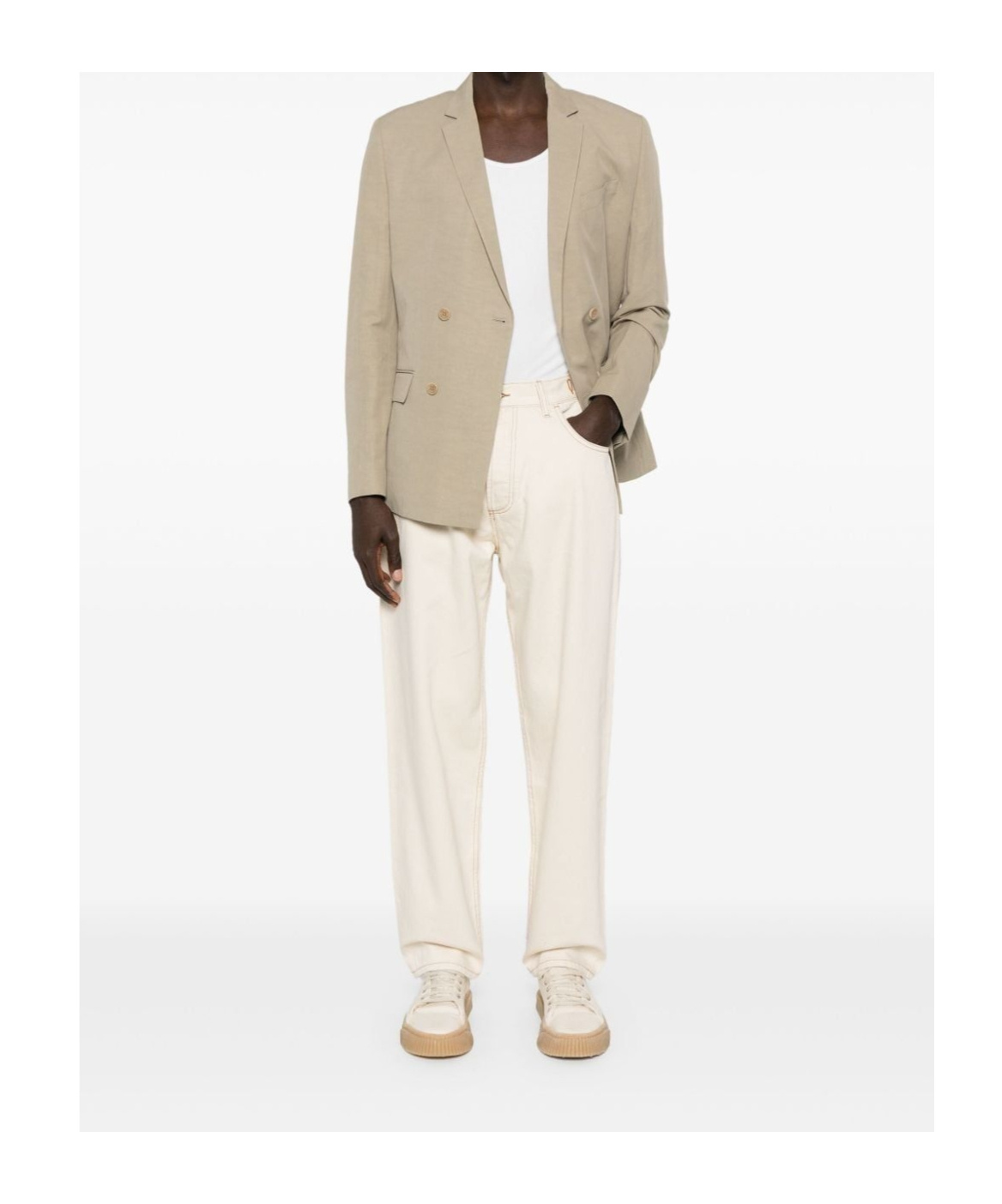Ymc You Must Create Tearaway Tapered Jeans In White