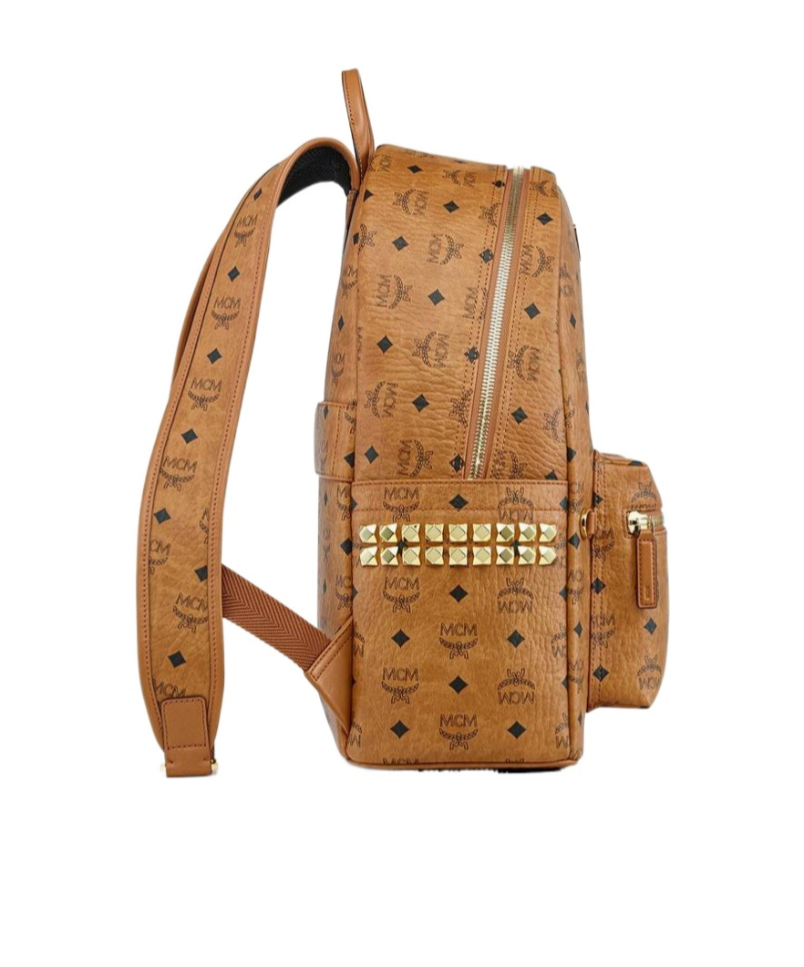 Mcm Stark Visetos Backpack In Brown