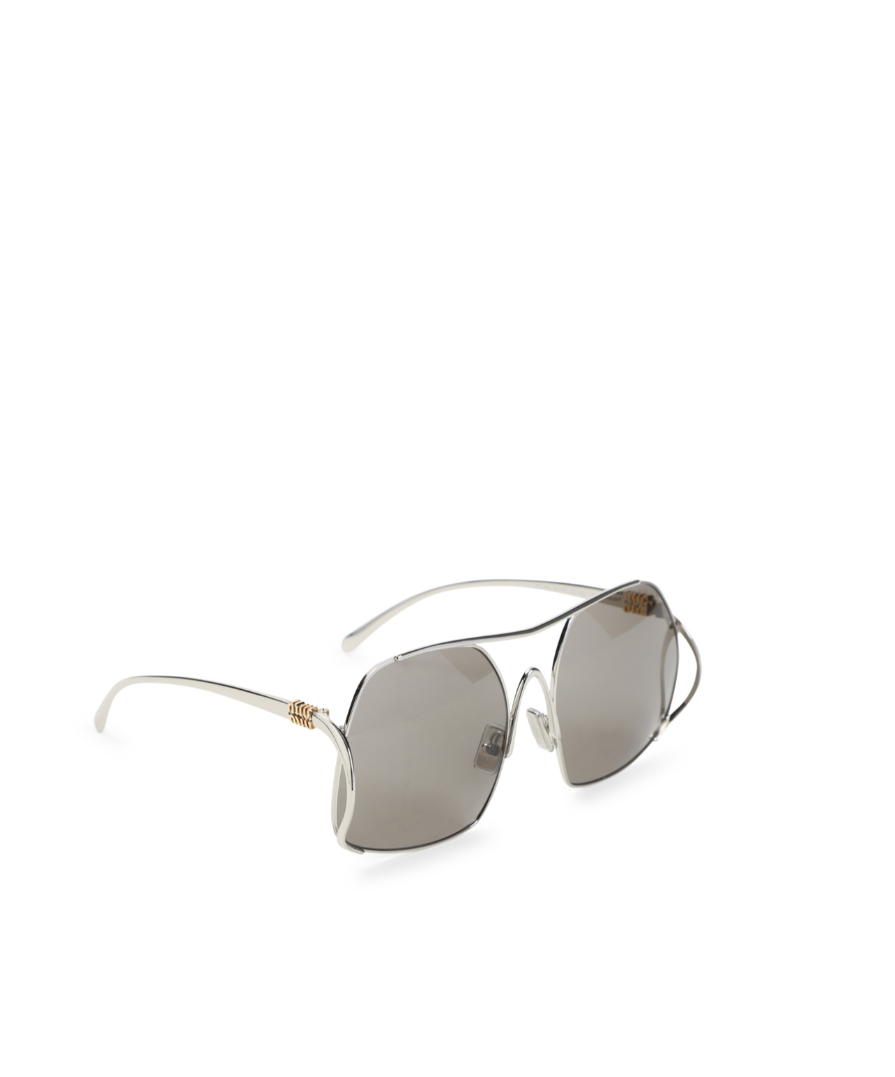 Miu Miu Angular Metallic-acetate Sunglasses With Elegant Temples In Gray