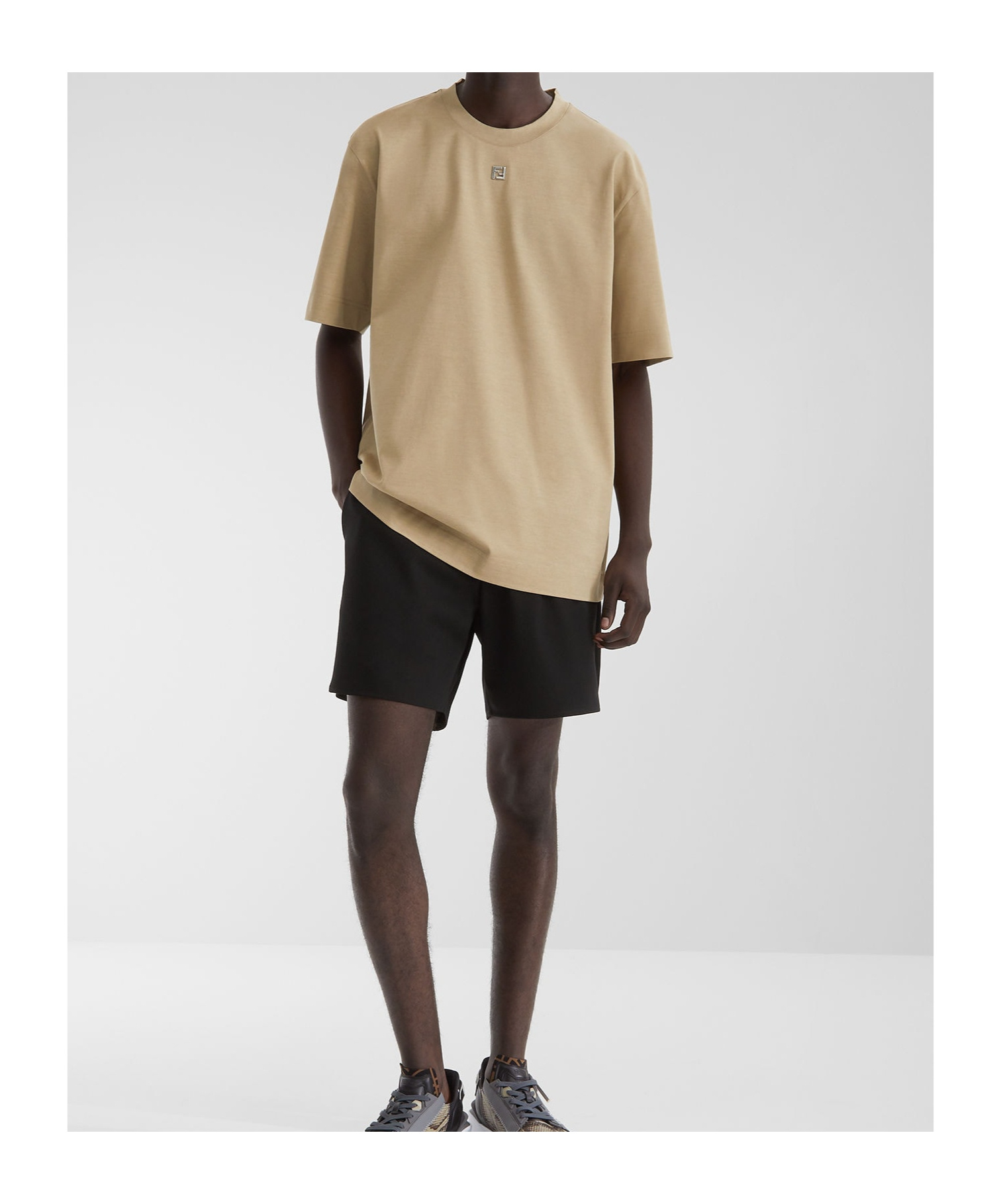 Fendi Beige Cotton T-shirt In Neutral
