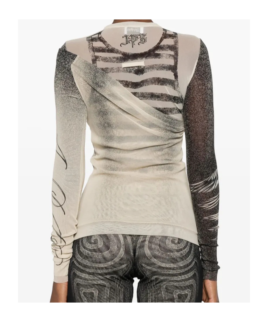 Shop Jean Paul Gaultier Mesh Top In Nude