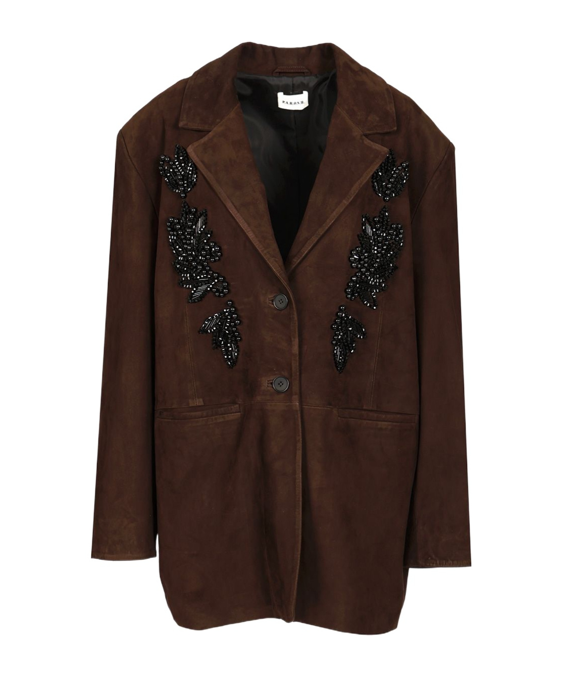 P.a.r.o.s.h Oversized Jacket With Embroidery In Brown