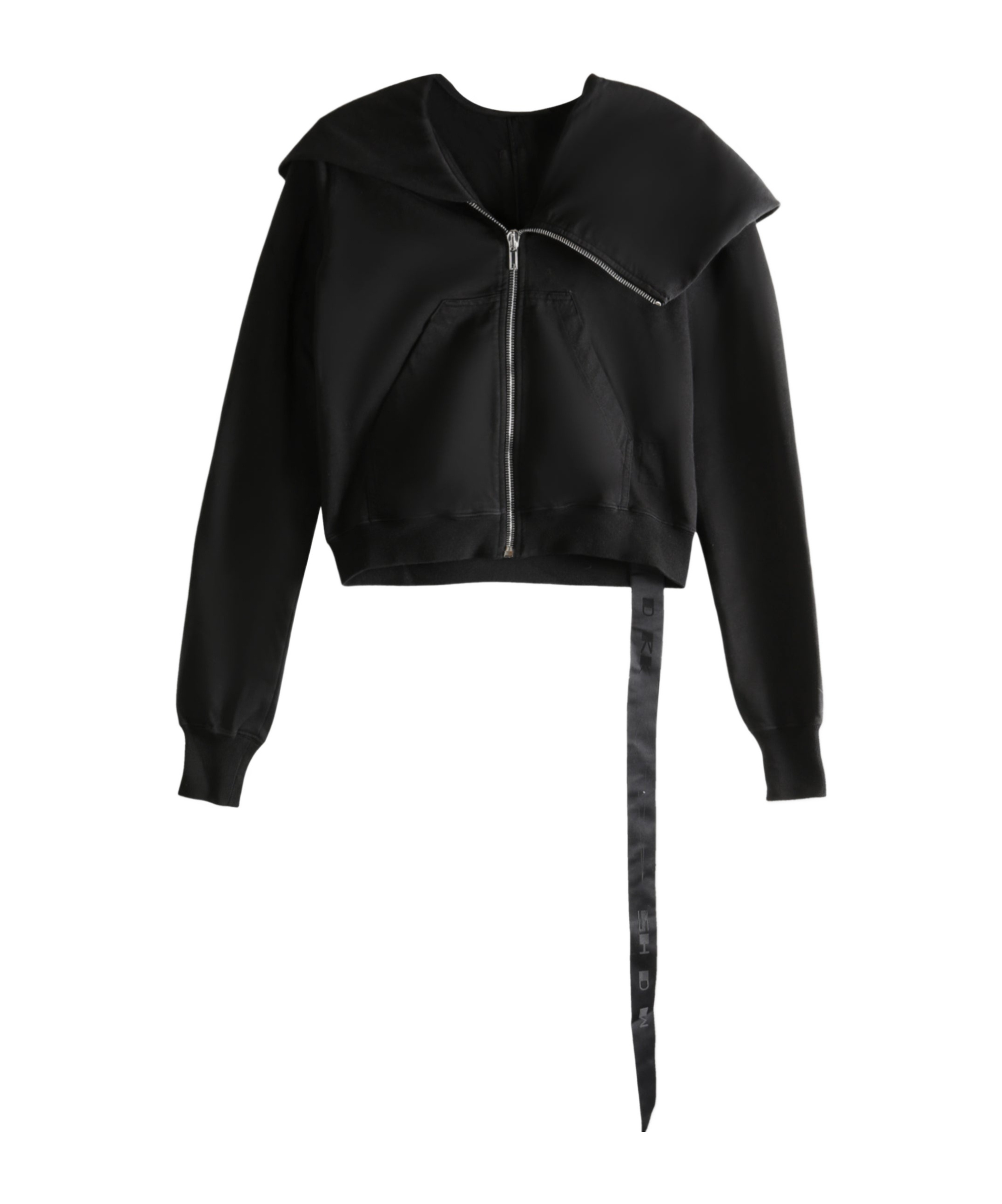 Rick Owens Drkshdw Full Hooded Long Sleeve Zip Cardigan In Black