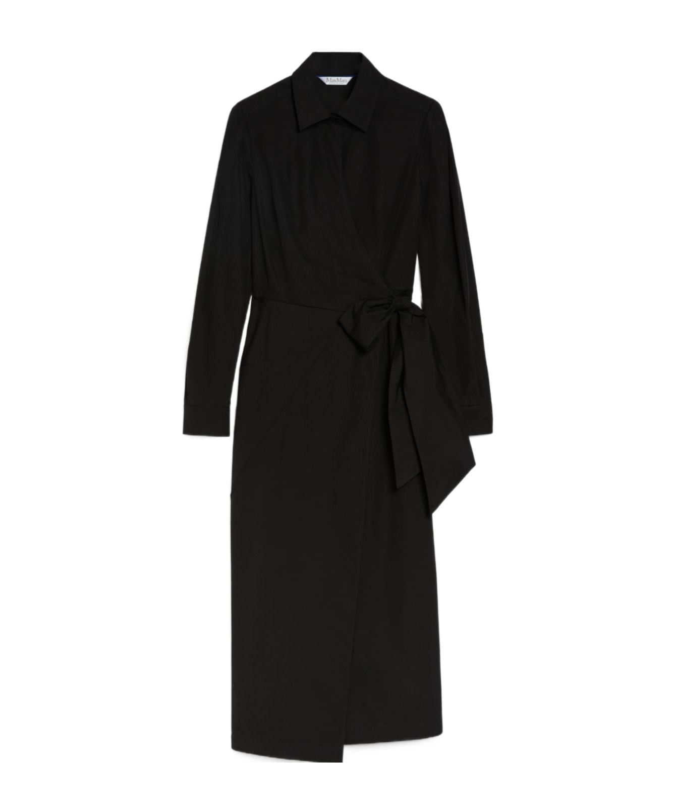 Max Mara Agrume Wrap Long-sleeved Dress In Black