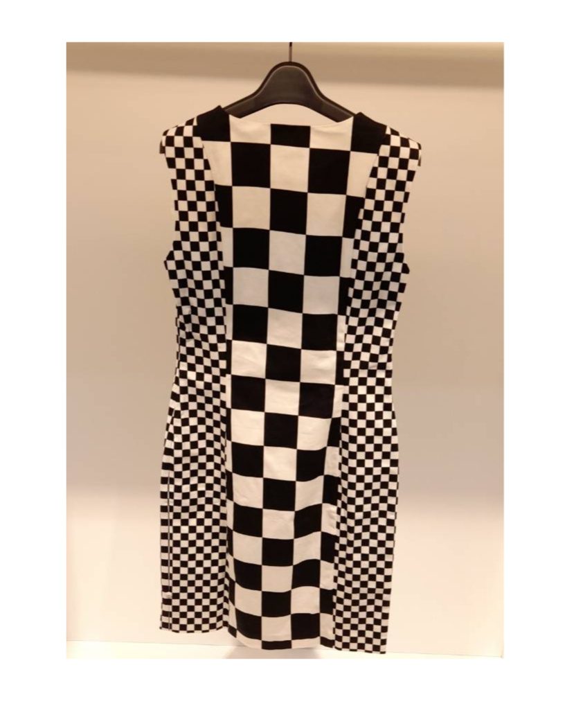 Moschino Round Collar Contrasting Dress In Black