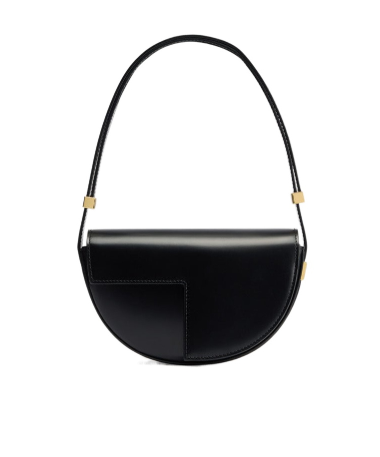 Patou Leather Shoulder Bag In Black