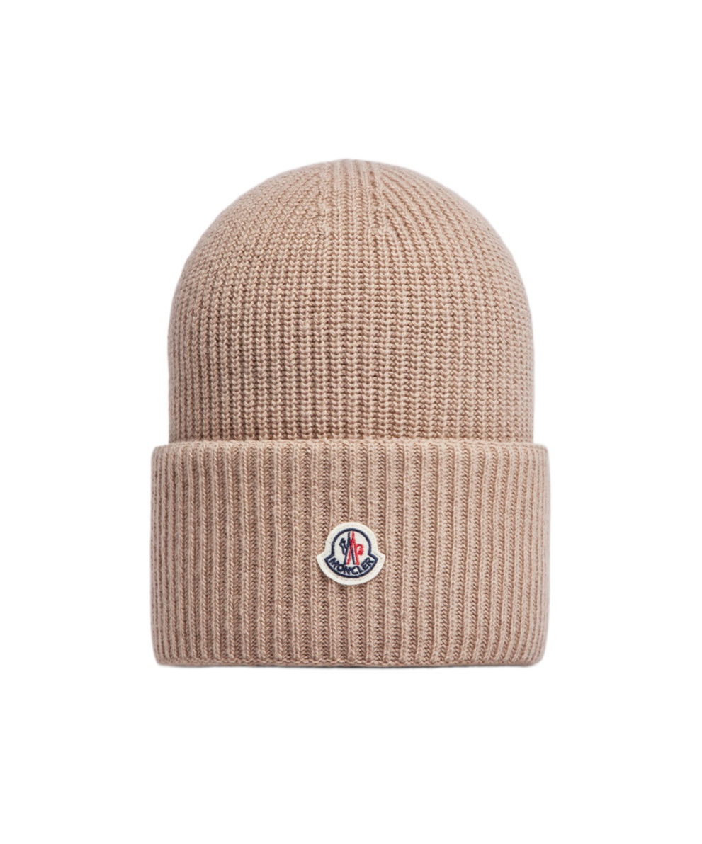 Moncler Wool Beanie In Nude