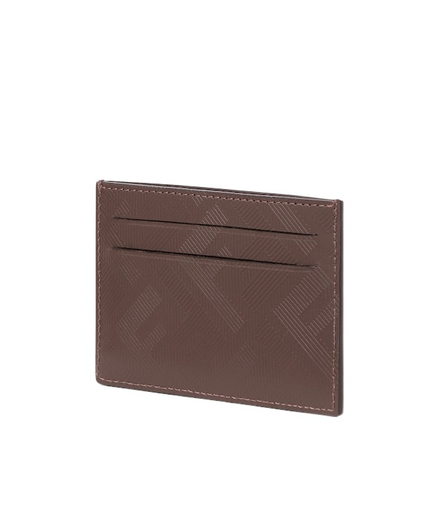Fendi Brown Leather Cardholder In Brown