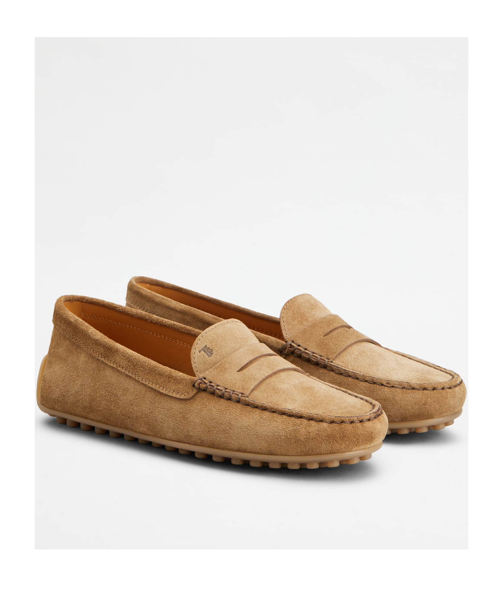 Tod's Logo-debossed Suede Loafers In Brown