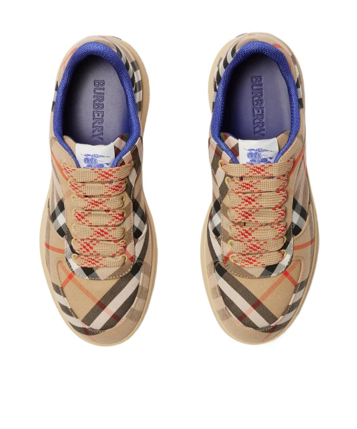 Burberry Women Embroidered Canvas Terrance Sneakers In Nude