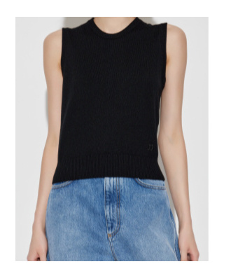 Dolce & Gabbana Sleeveless Round-neck Top In Black