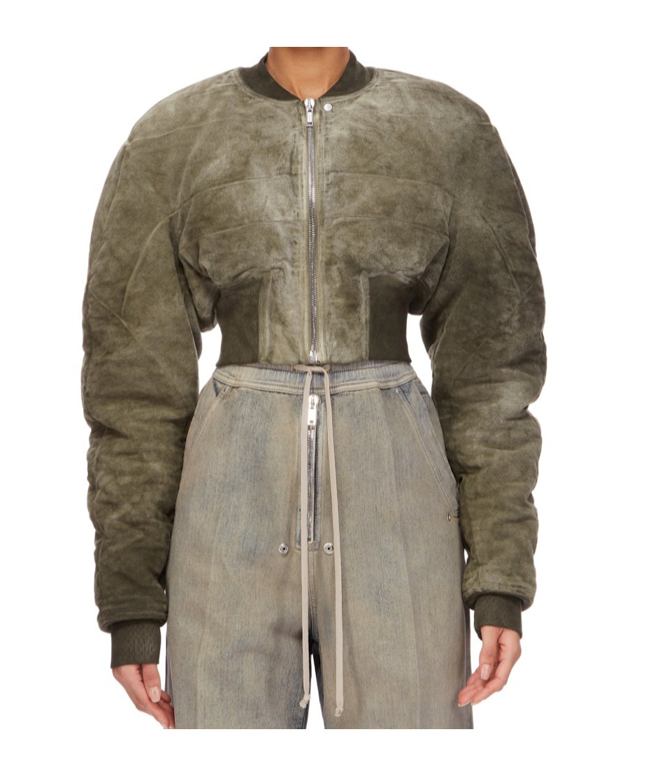 Rick Owens Drkshdw Short Pilot Cotton Coat In Nude