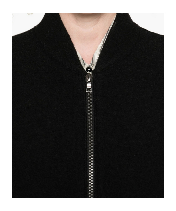 Harris Wharf London Zip-front Balloon-sleeve Jacket In Black