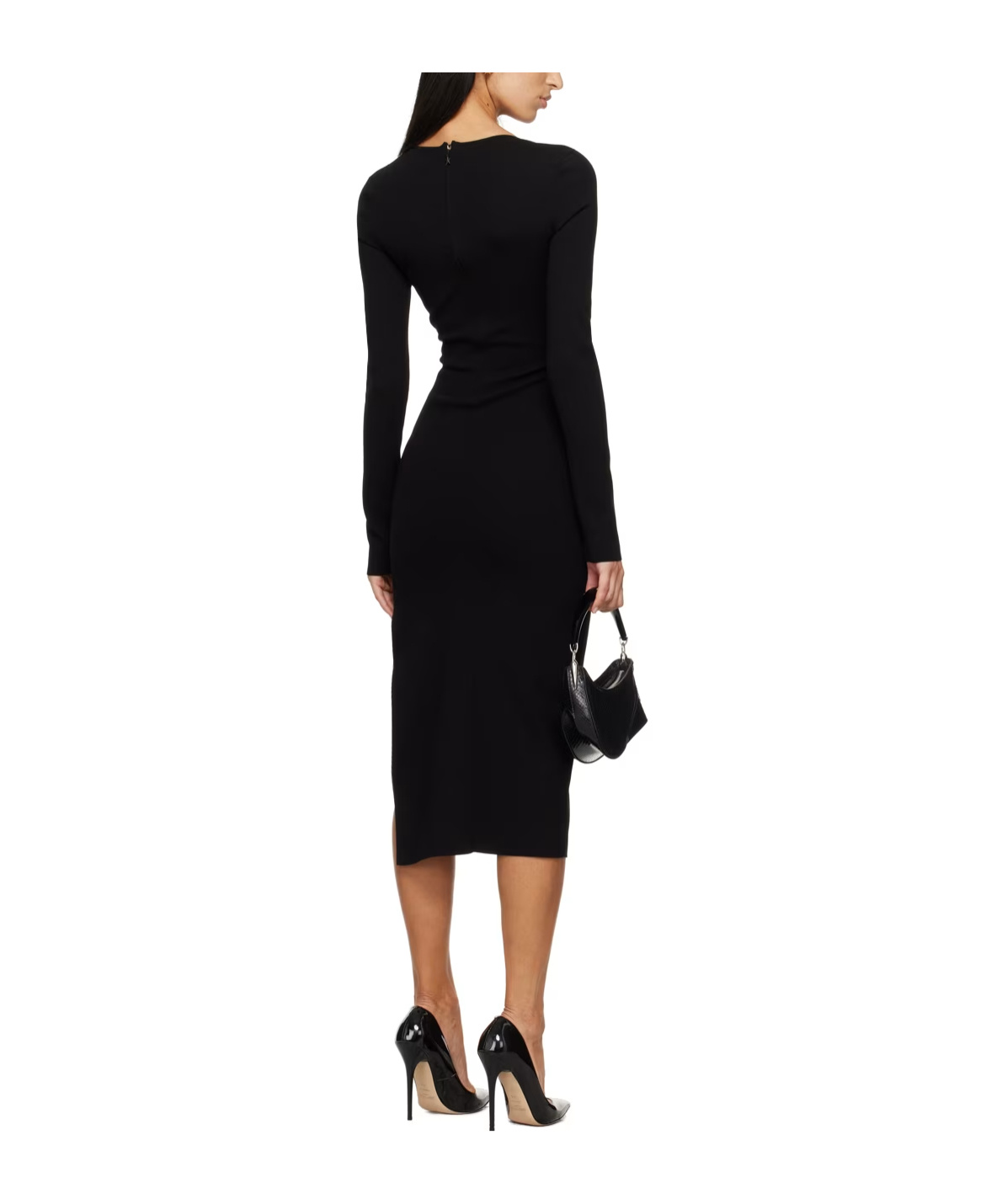 Mugler Heaven Long-sleeved Dress In Black