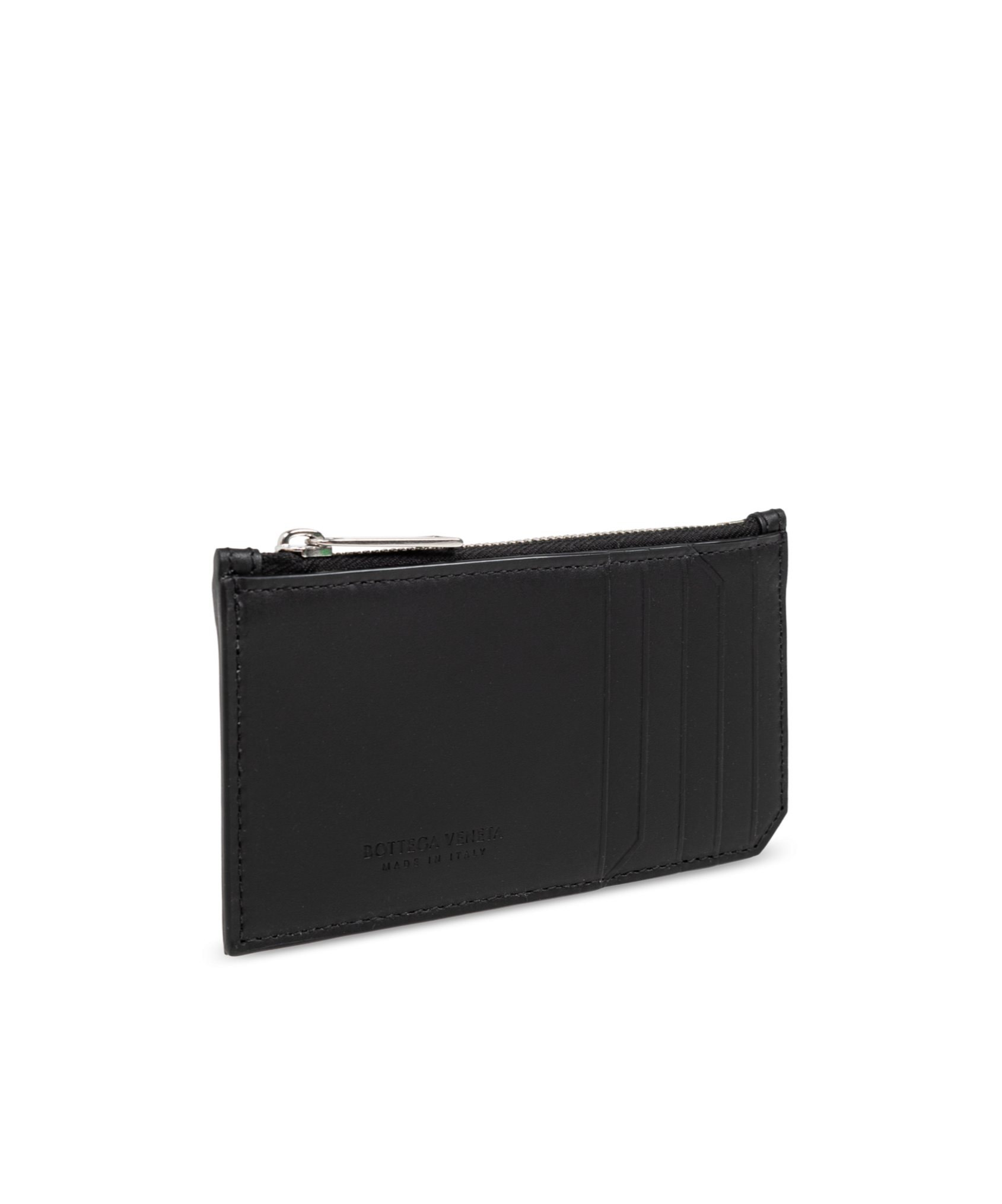 Bottega Veneta Zipper Card Bag In Black