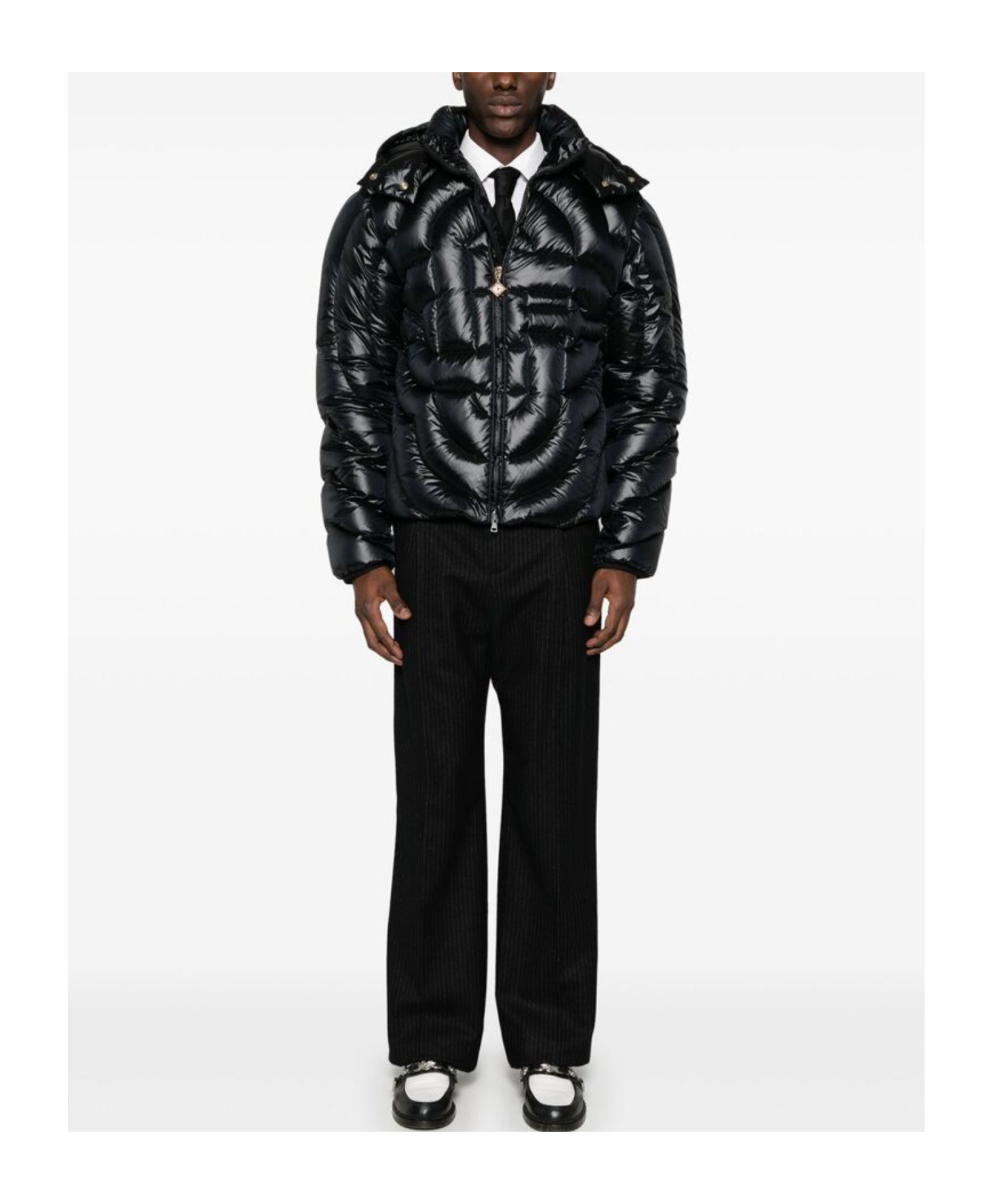 Casablanca Black Quilted Puffer Down Jacket In Black
