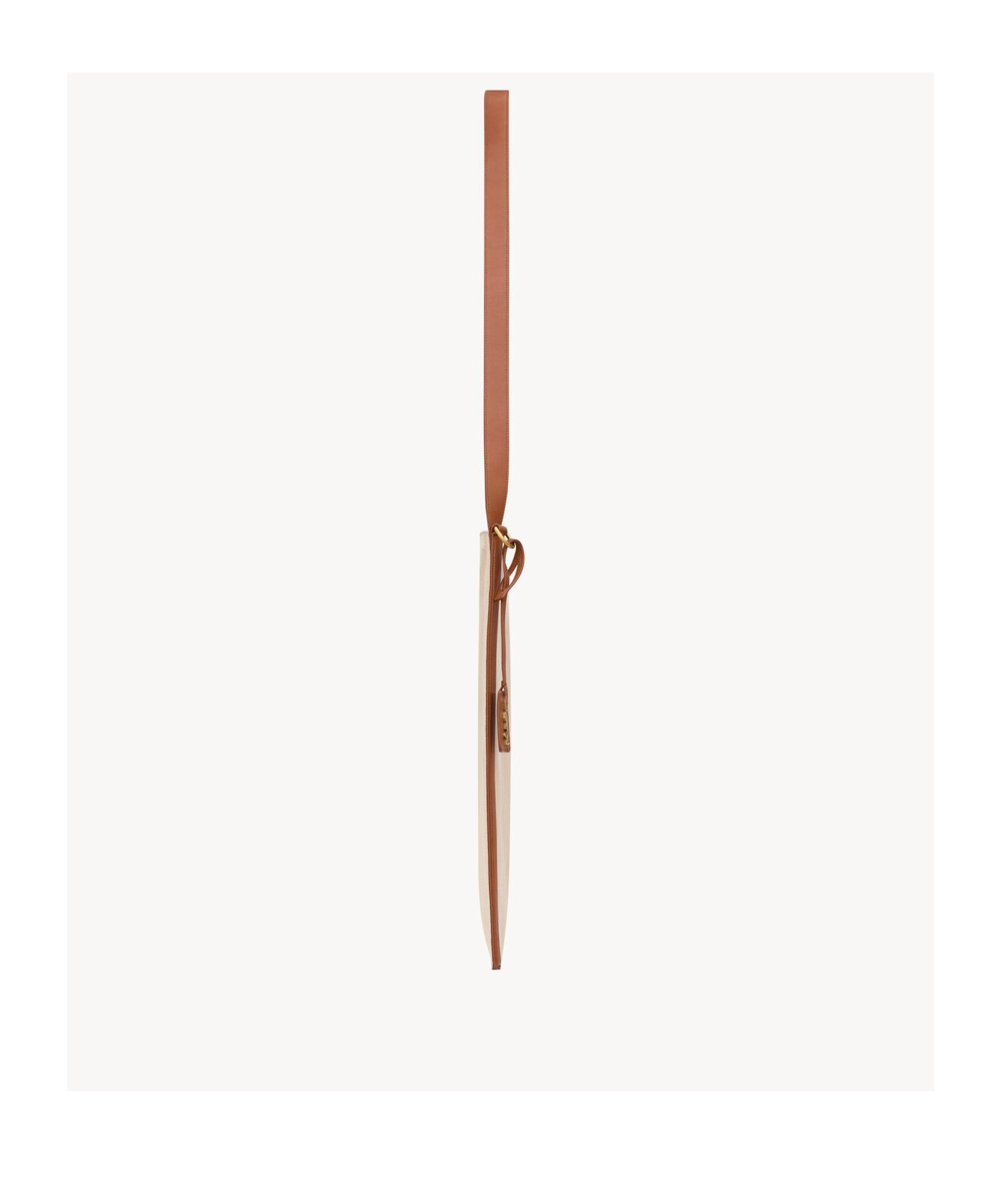 Saint Laurent Logo Shoulder Bag In Nude