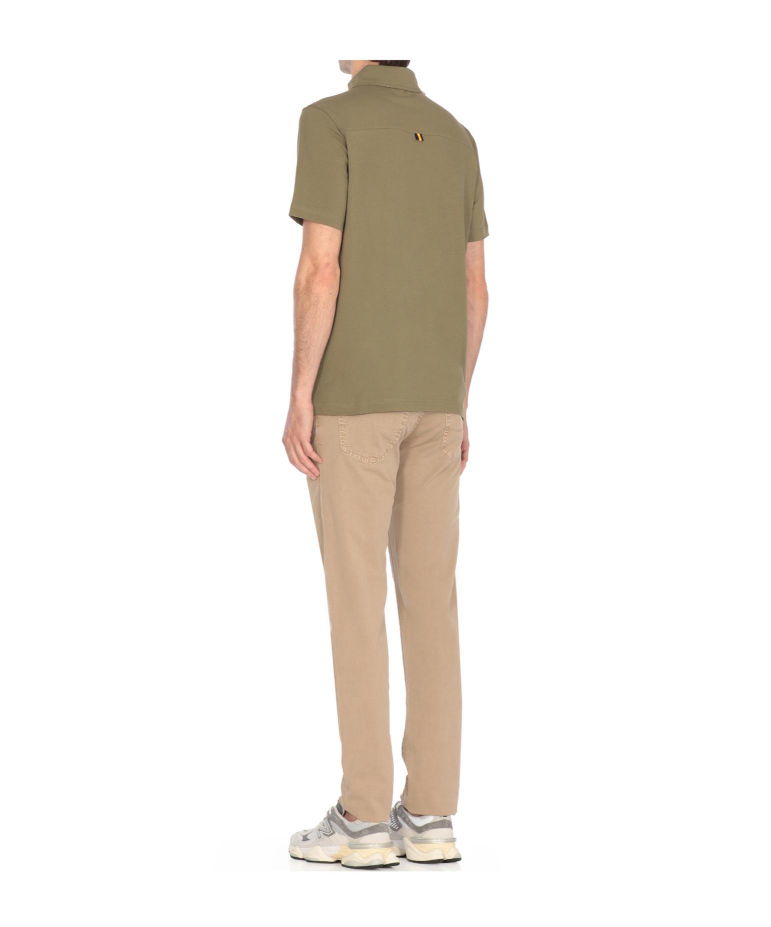 K-way Army Green Polo Shirt With Collar Design