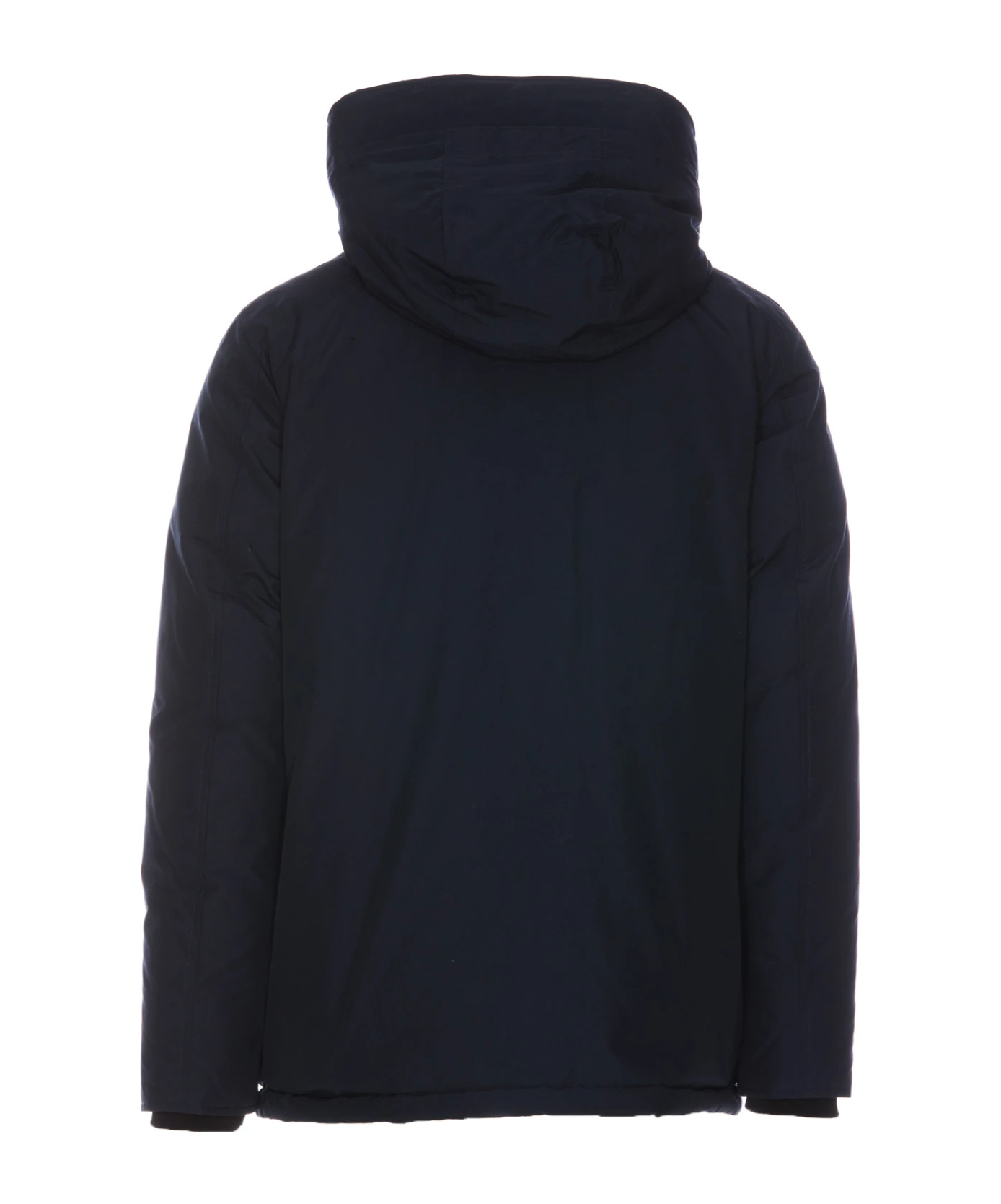 Woolrich Long-sleeved Button Coat In Blue