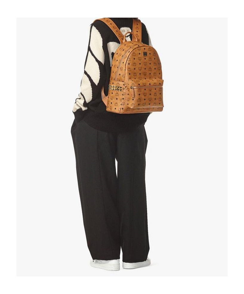 Mcm Stark Visetos Backpack In Brown
