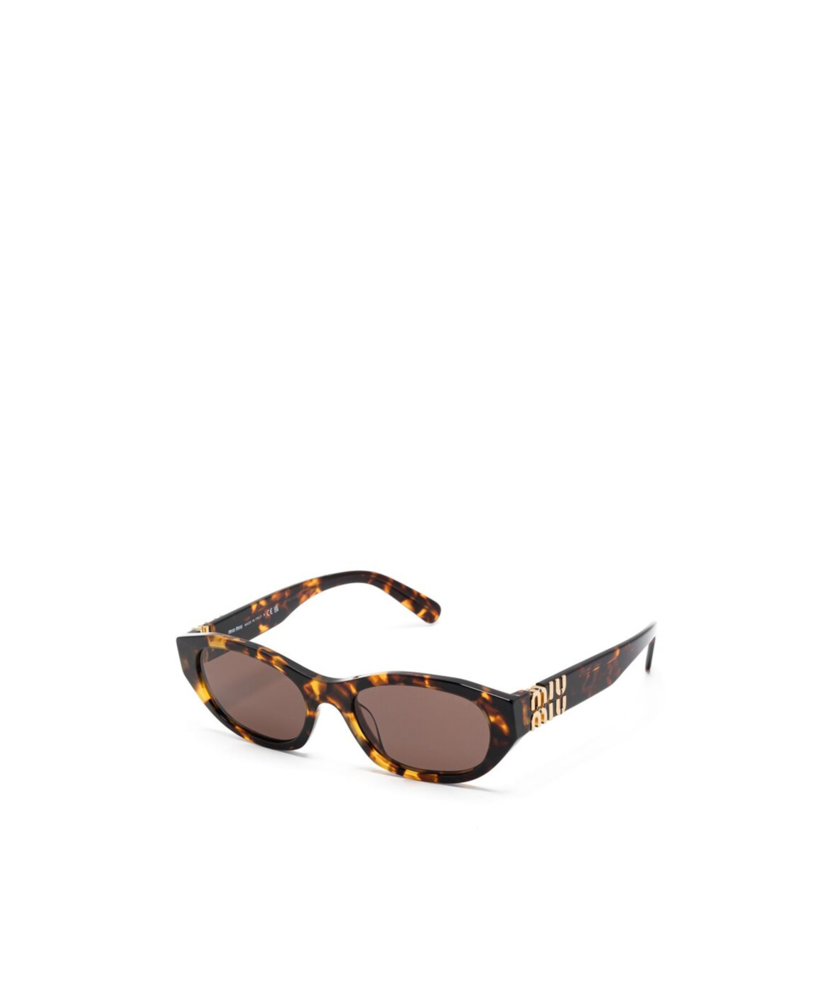 Miu Miu Logo Sunglasses In Brown