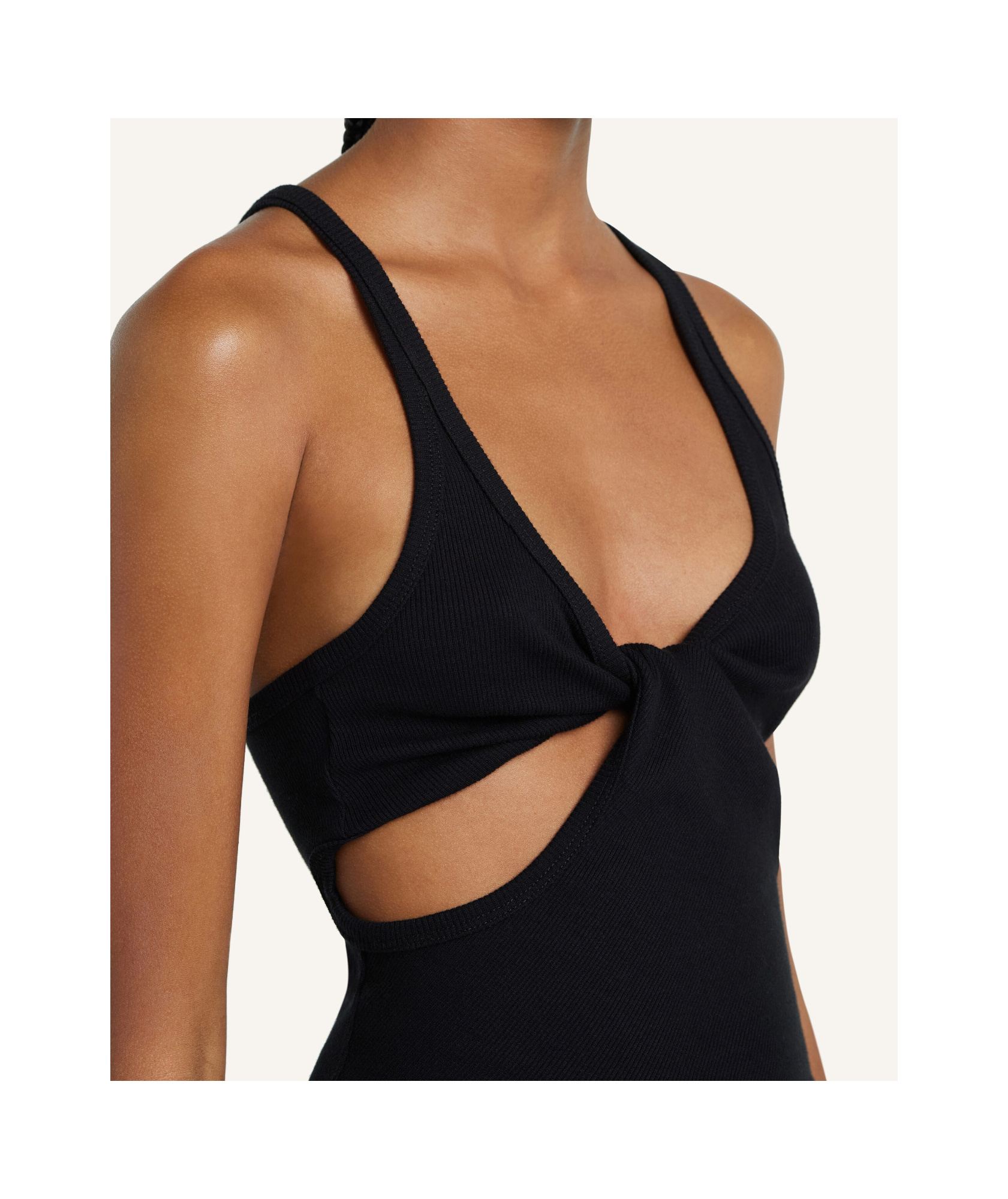 Courrèges Twist 90s Rib Dress In Black