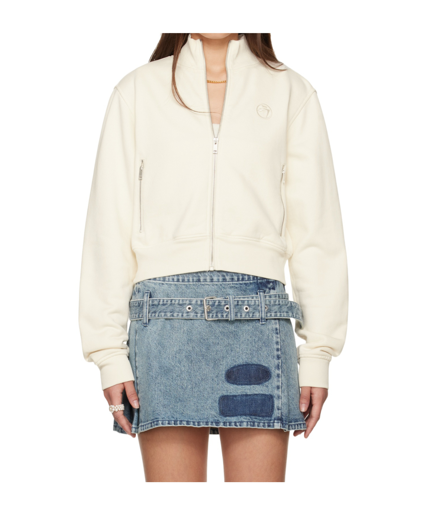 Ambush Off-white Zip Up Sweatshirt In White