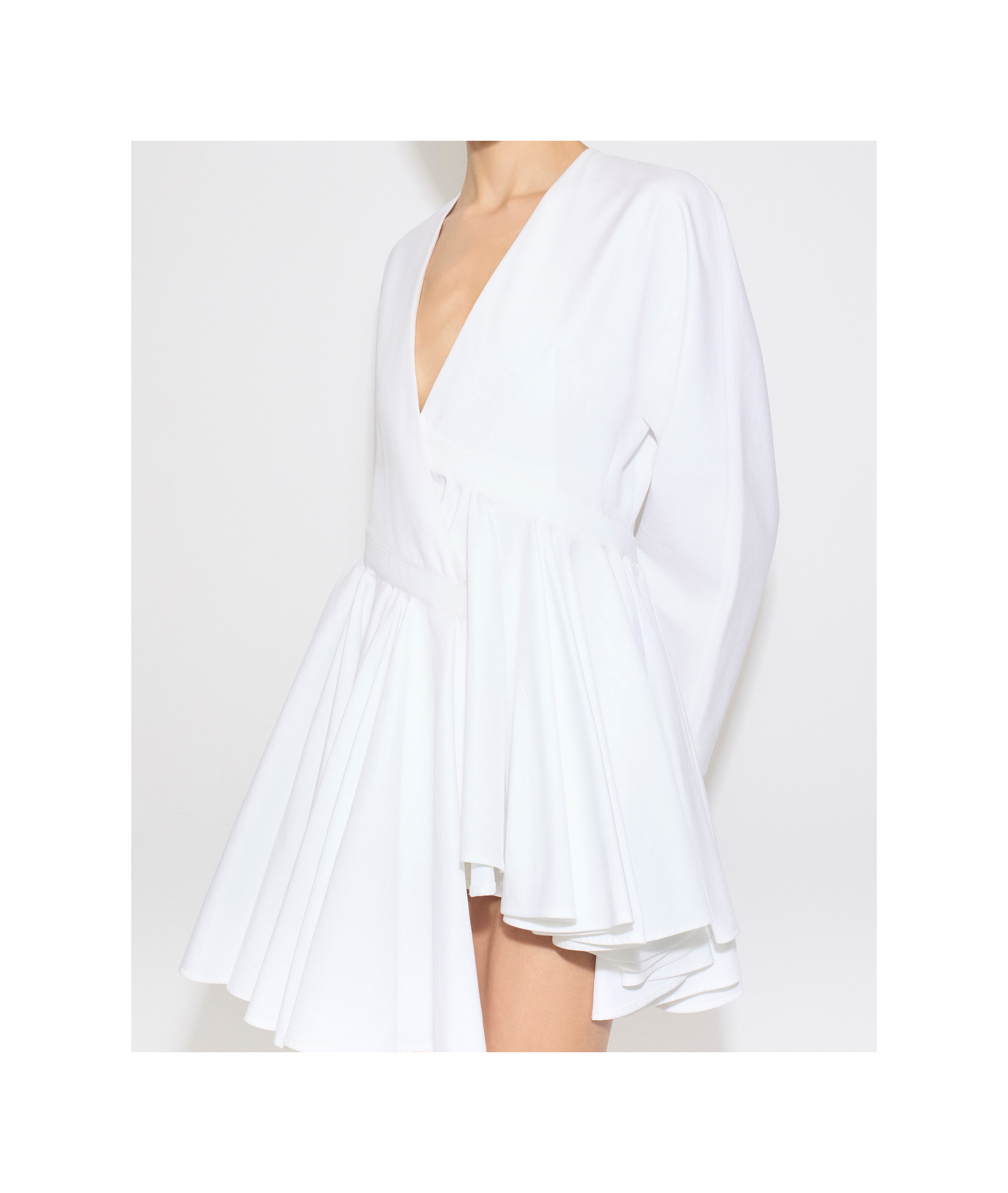 Shop Alaïa Poplin Mini Dress In White