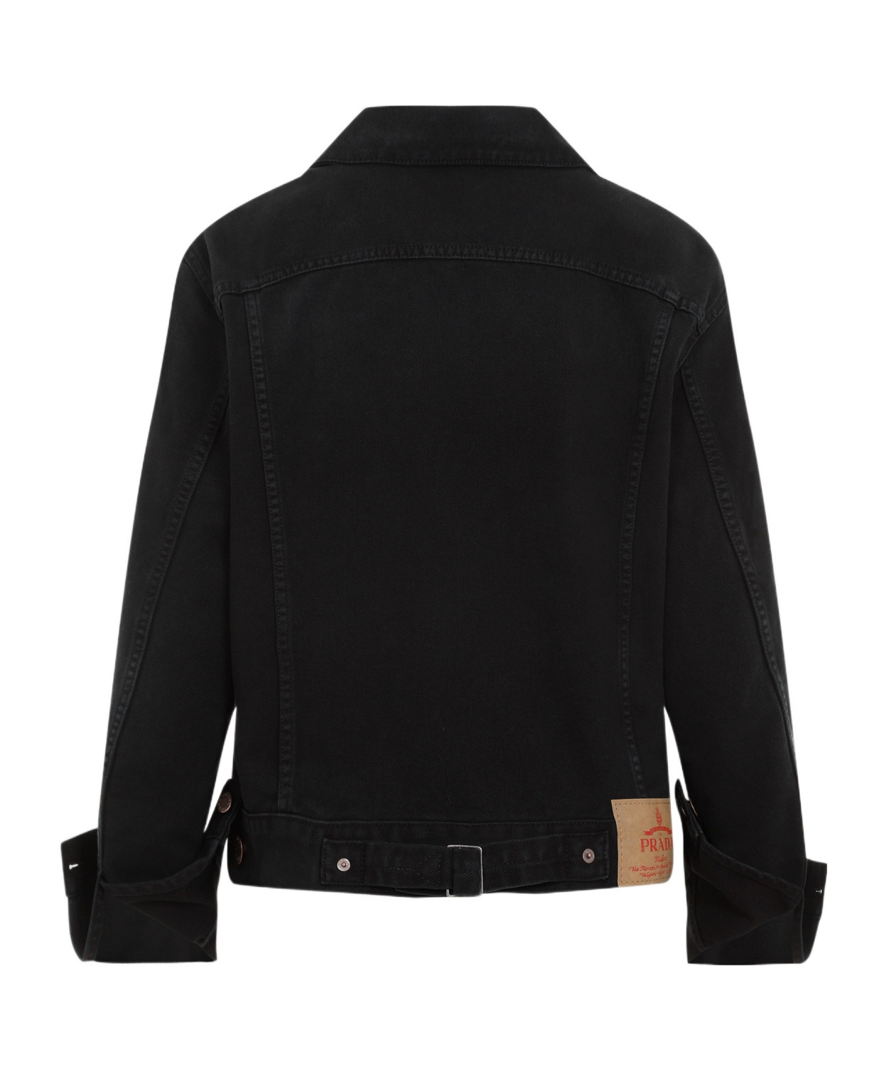 Prada Denim Blouson Jacket In Black