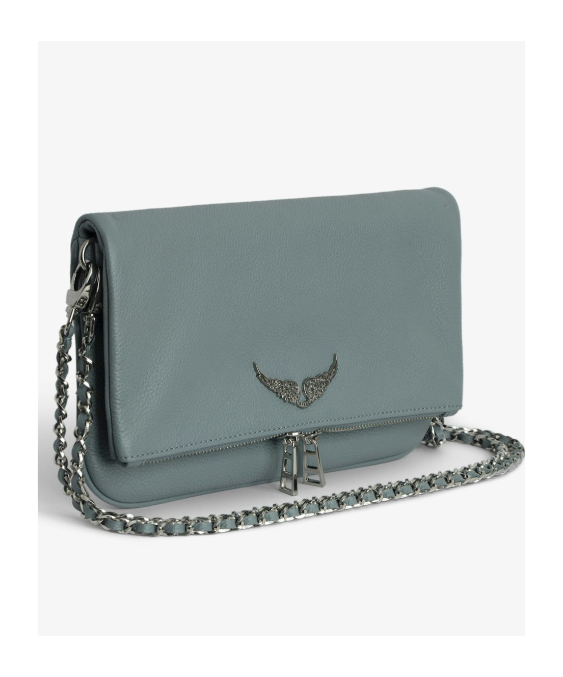 Shop Zadig & Voltaire Zadig Voltaire Rock Logo Plaque Clutch Bag In Green