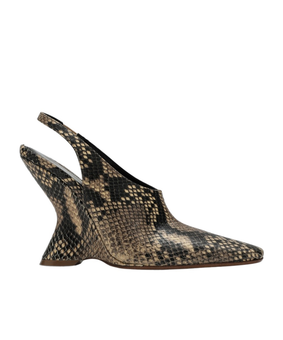 DRIES VAN NOTEN PUMPS WITH A WEDGE IN PRINTED LEATHER 