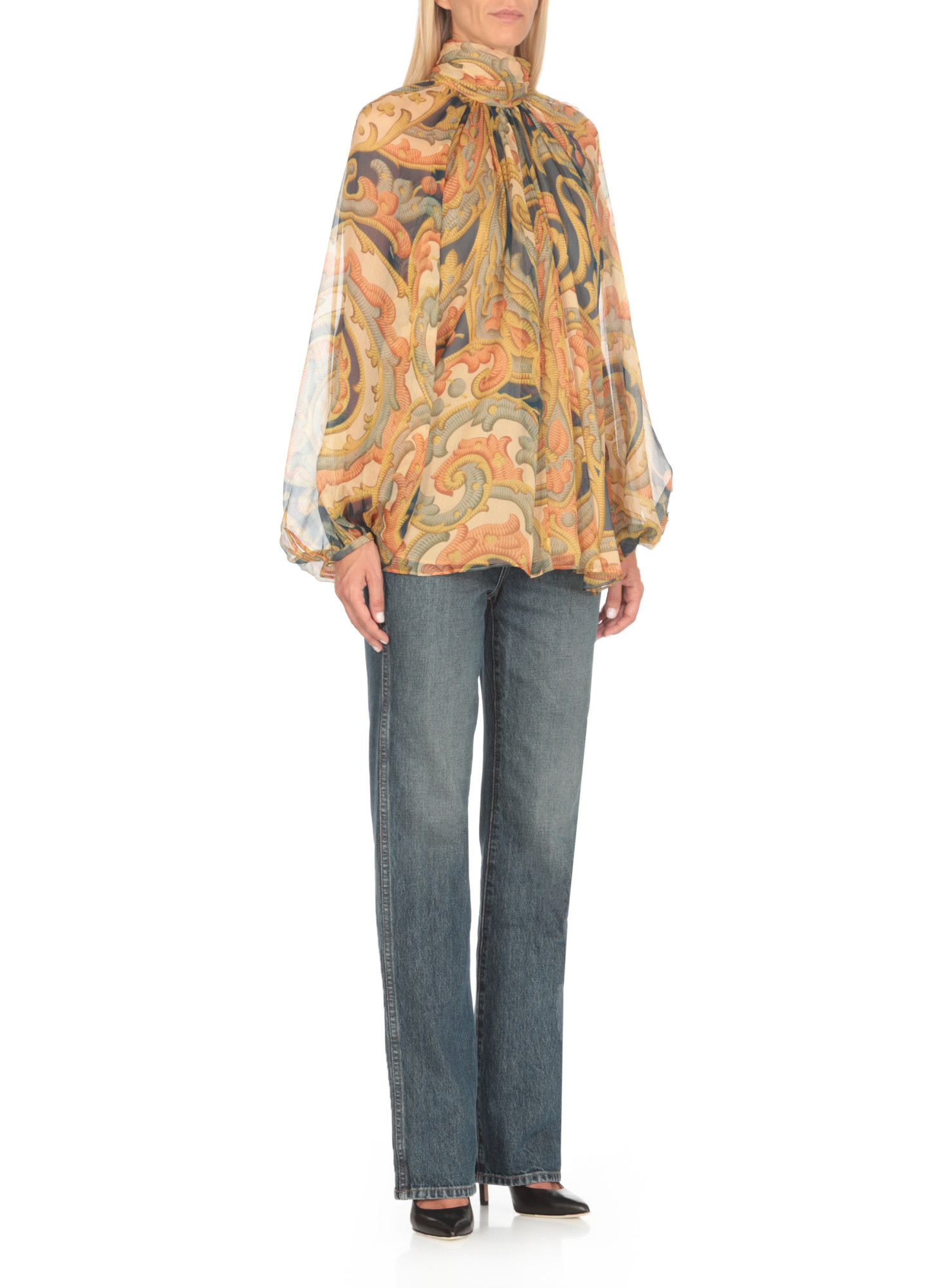 Shop Etro Long-sleeved Shirt In Nude