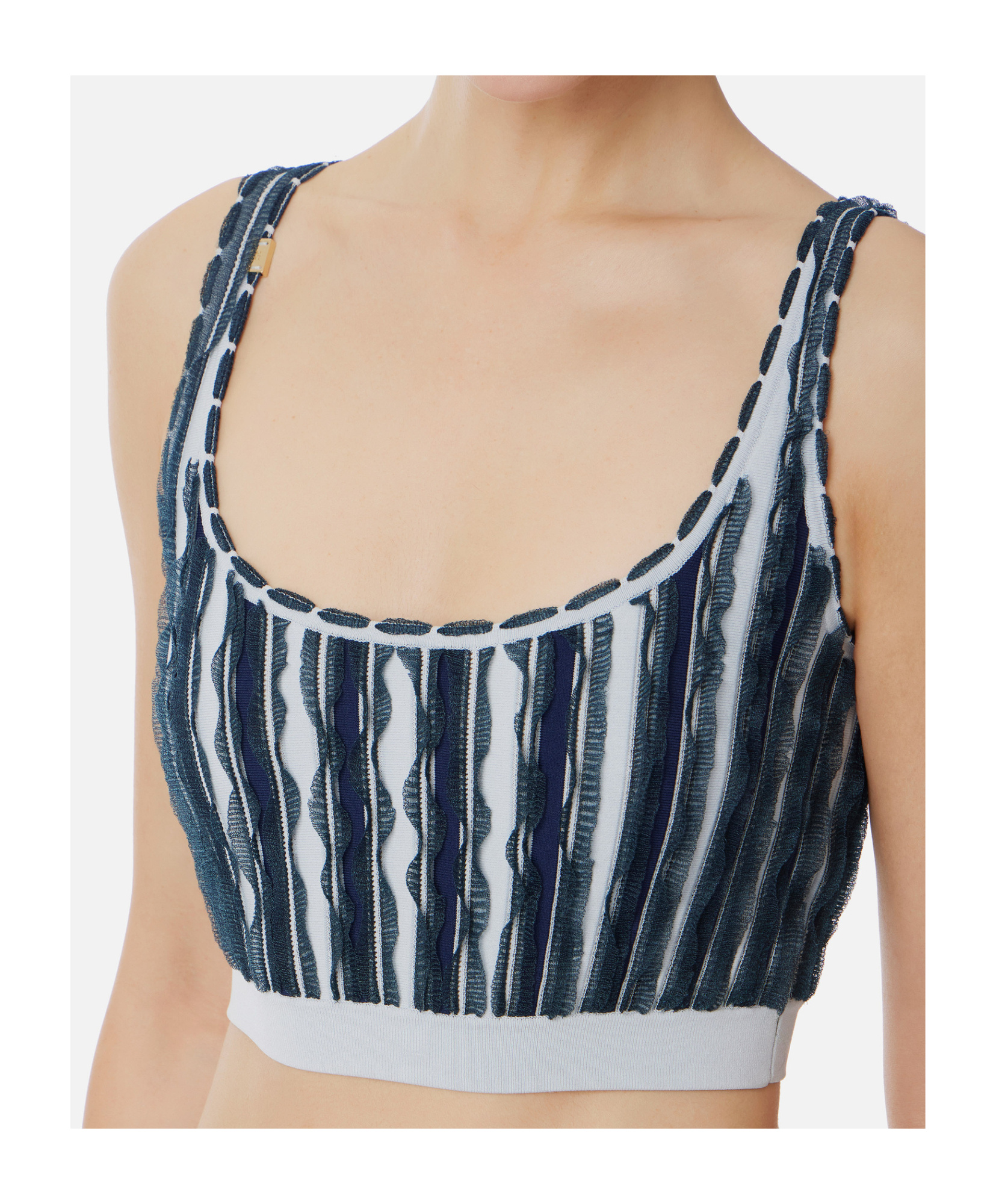 Elisabetta Franchi Micropleated Vest In Blue