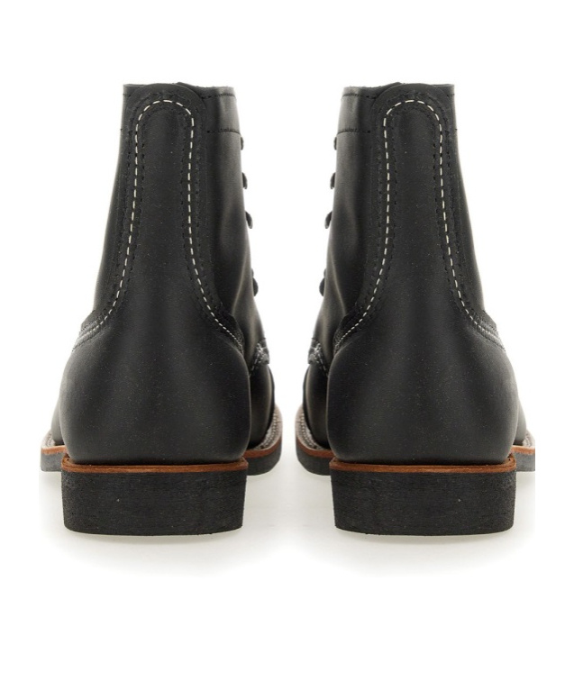Red Wing Shoes Lace-up Ankle Boots Contrast Stitching In Black