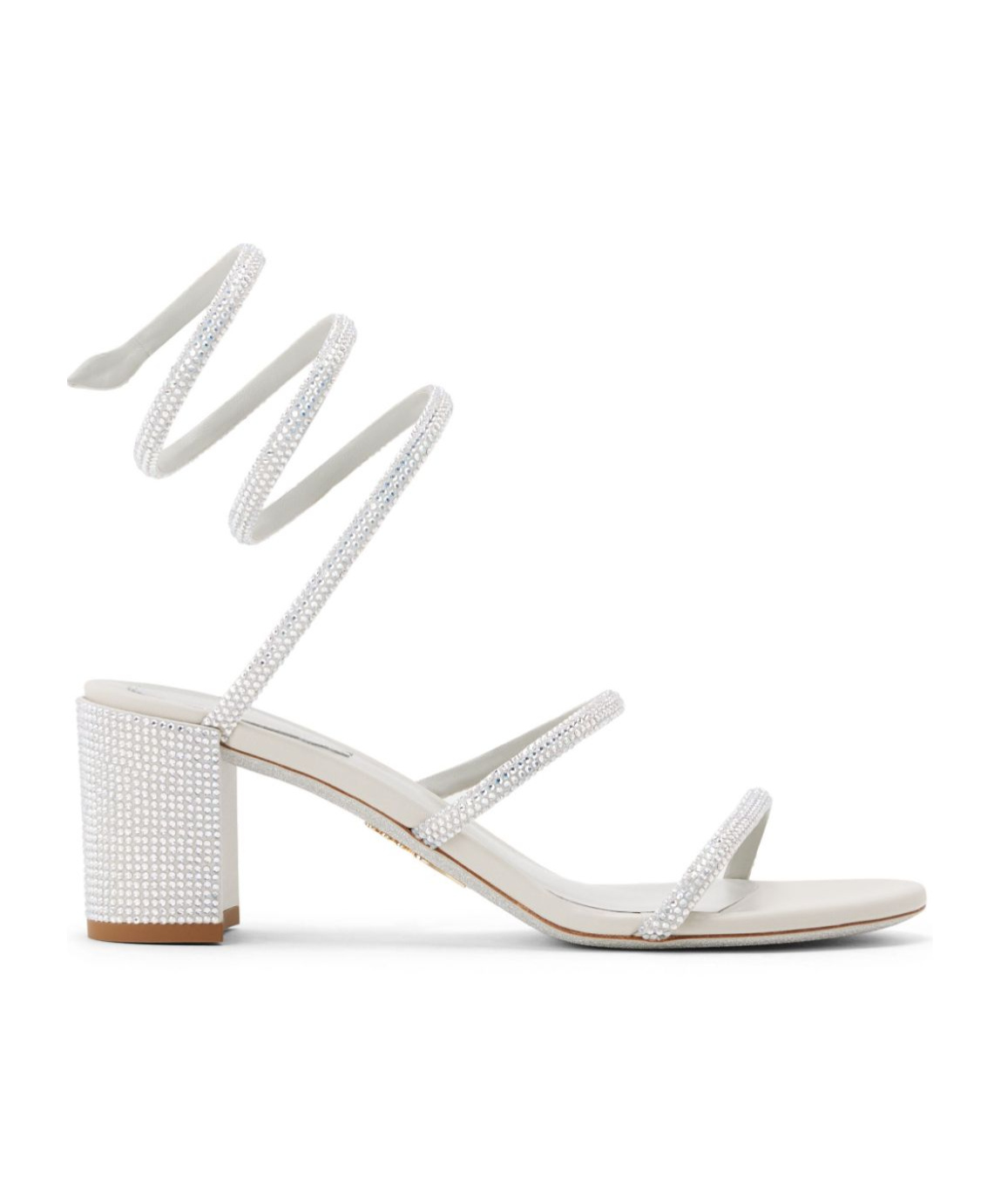 René Caovilla Cleo 60mm Leather Sandals In White