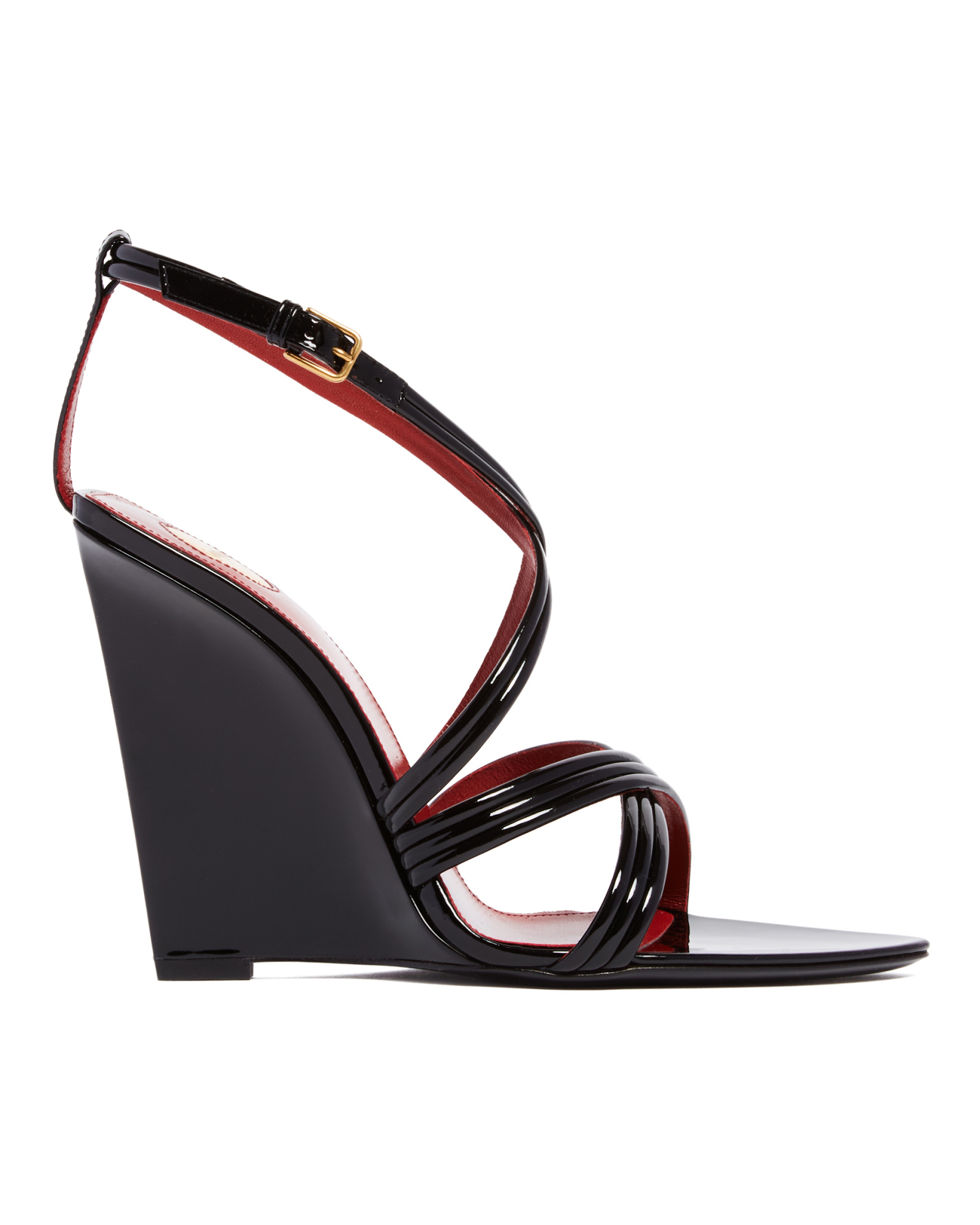 Saint Laurent Open Toe Wedge Sandals