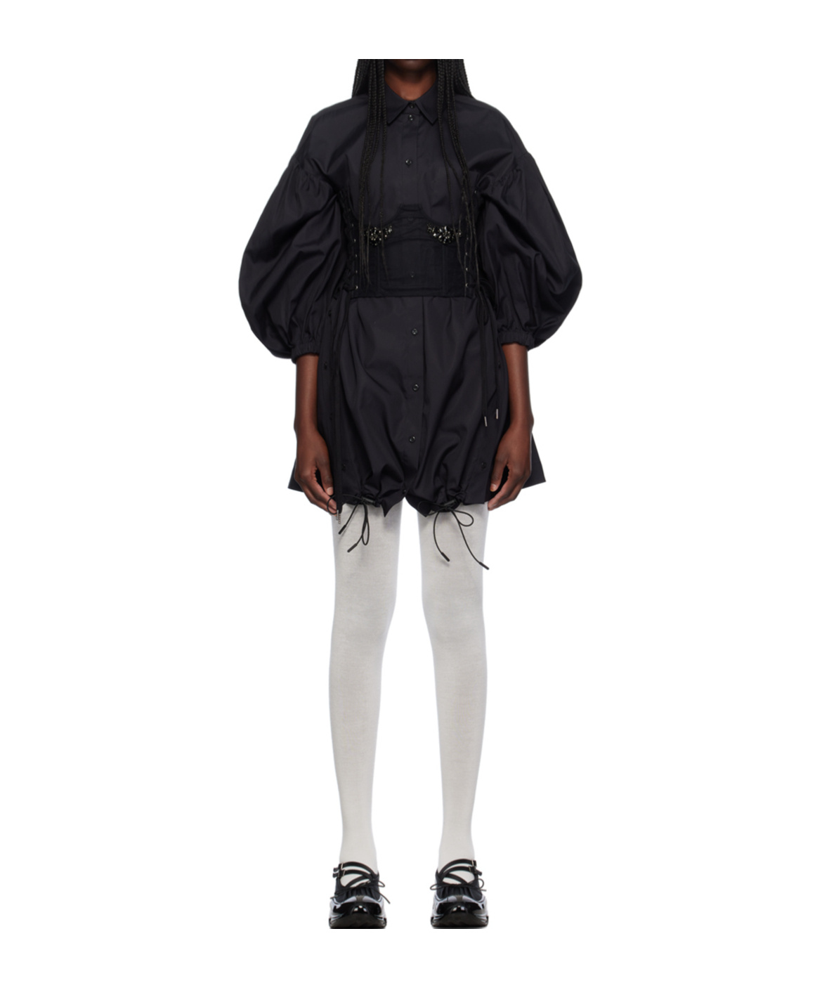 Simone Rocha Trapezoidal Mid-length Dress In Black