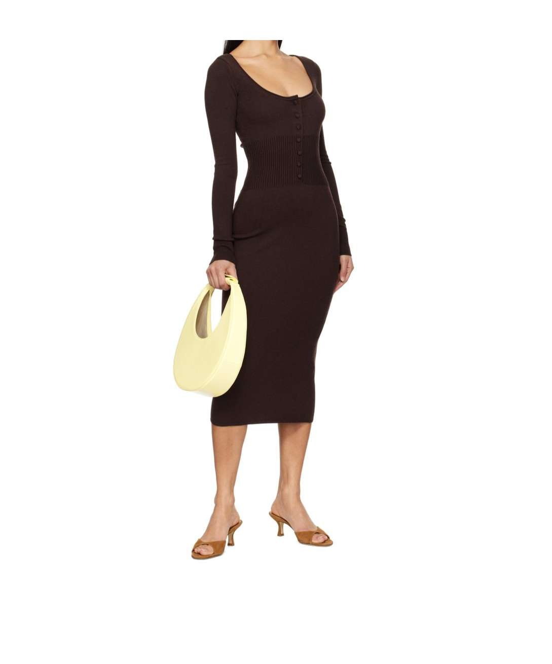 Staud Half-moon Handbag In Yellow