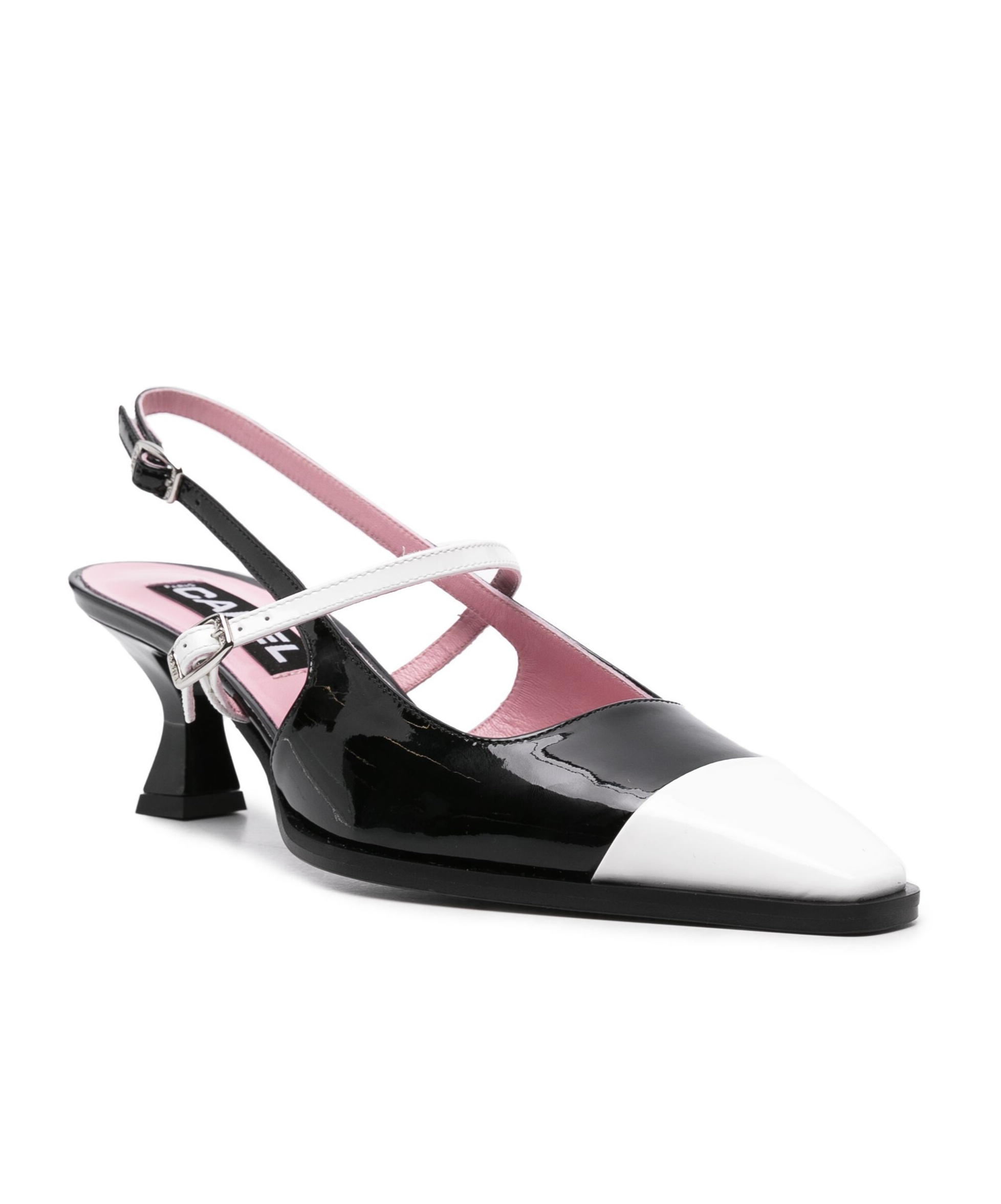 Carel Paris Pointed Toe Slingback Shoes In Black