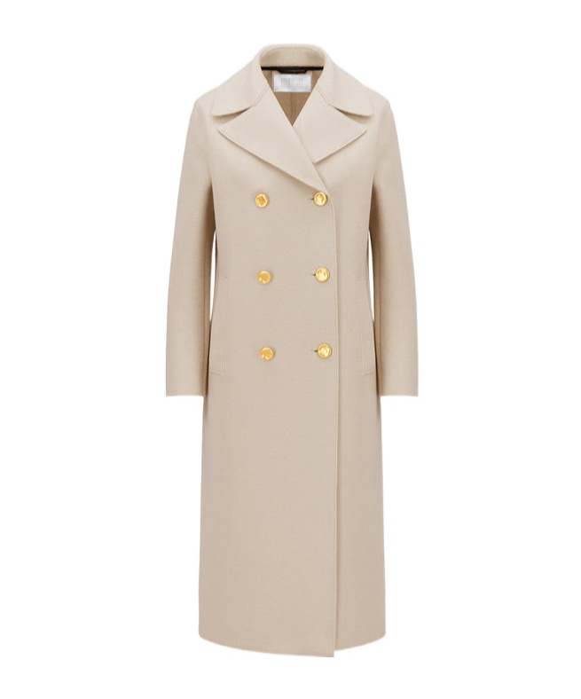 Harris Wharf London Women Double-breasted Military Coat With Back Vent In Nude