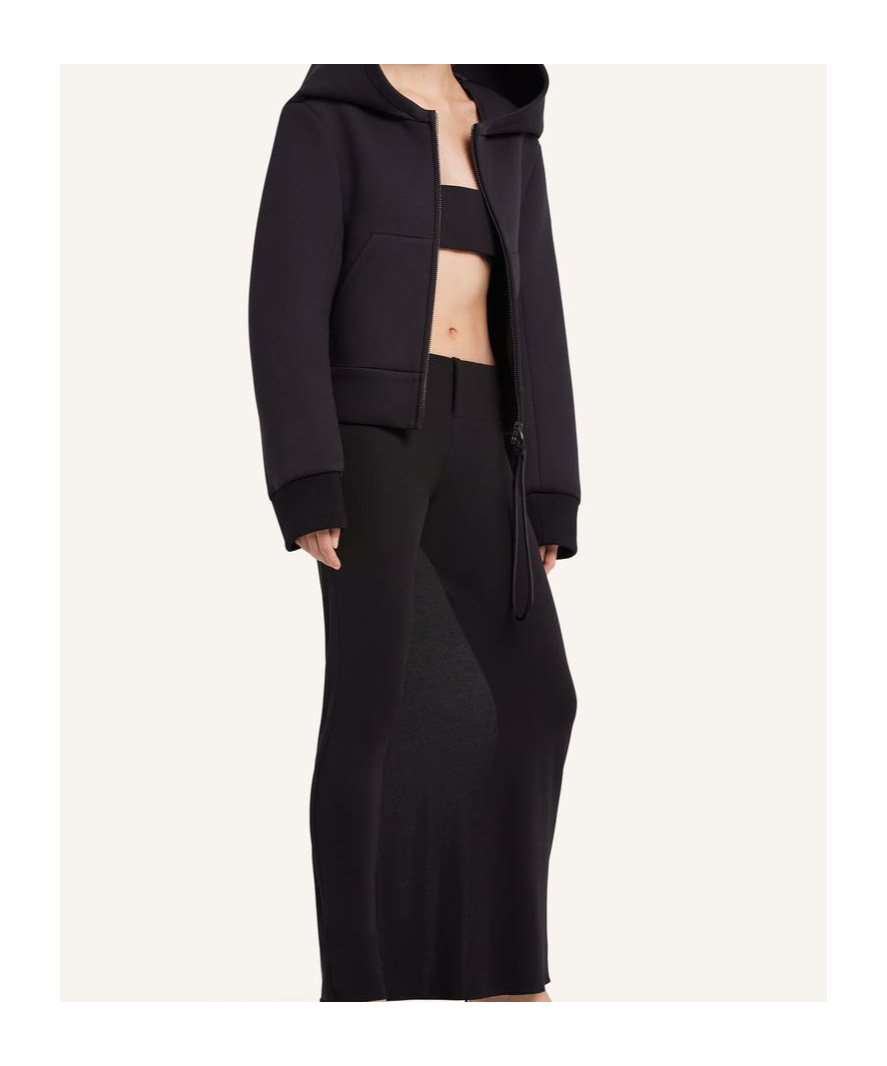Courrèges Cocoon Bonded Cotton Blend Jacket In Brown