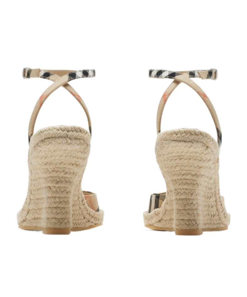 Burberry Check Mews Espadrille Pumps In Sand