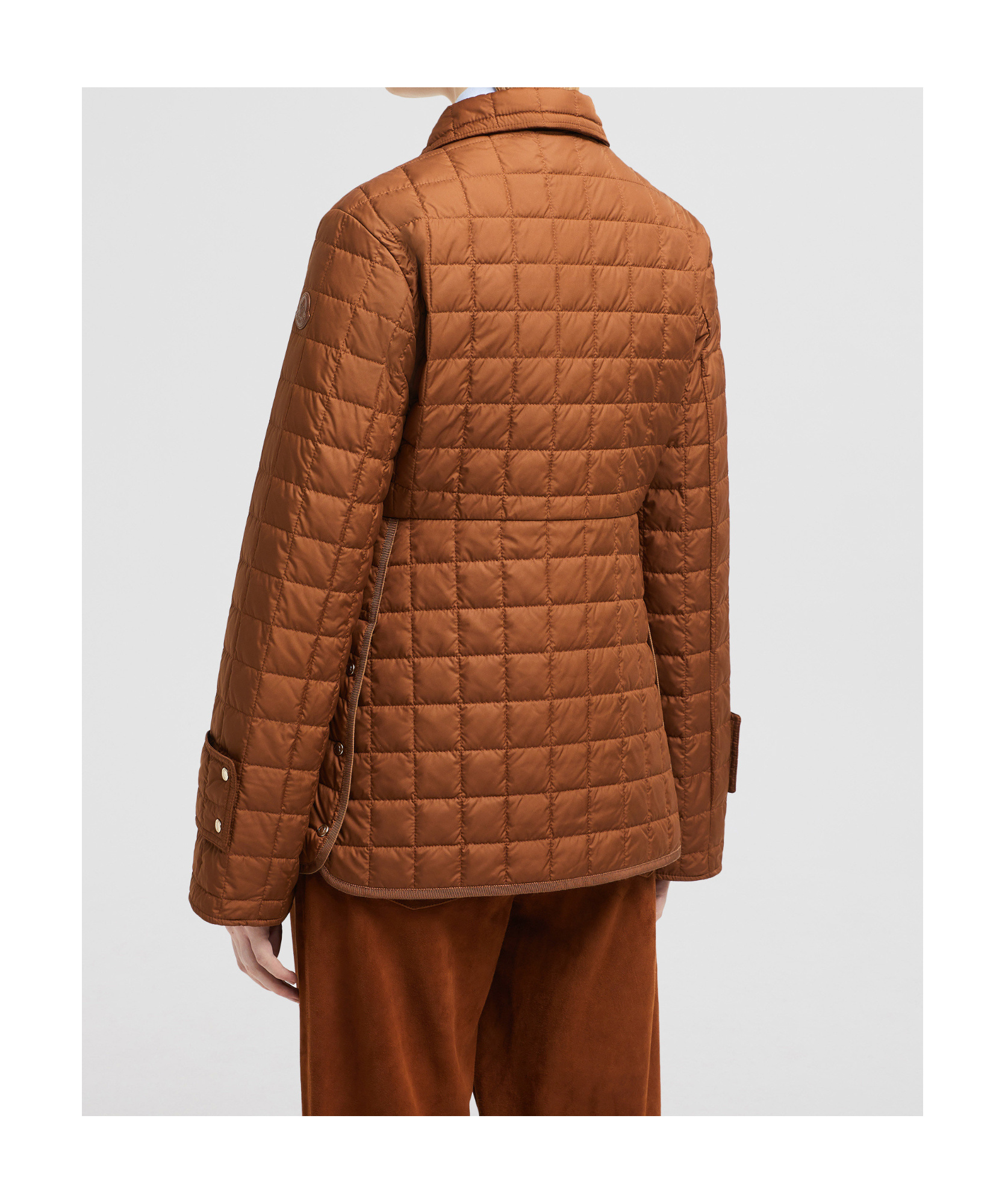 Moncler Epinal Square Quilted Down Jacket In Brown