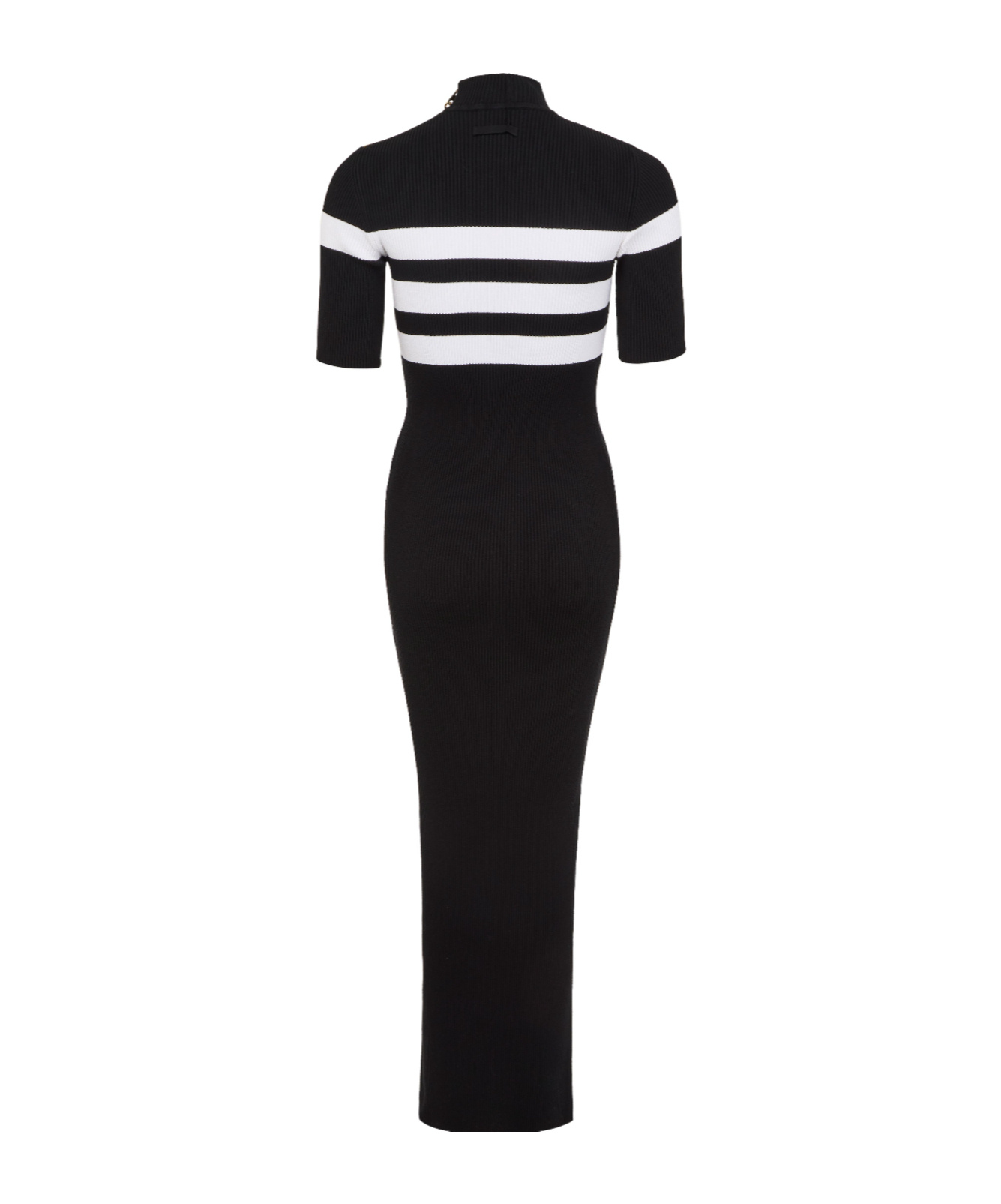 Jean Paul Gaultier Striped Knit Dress In Black