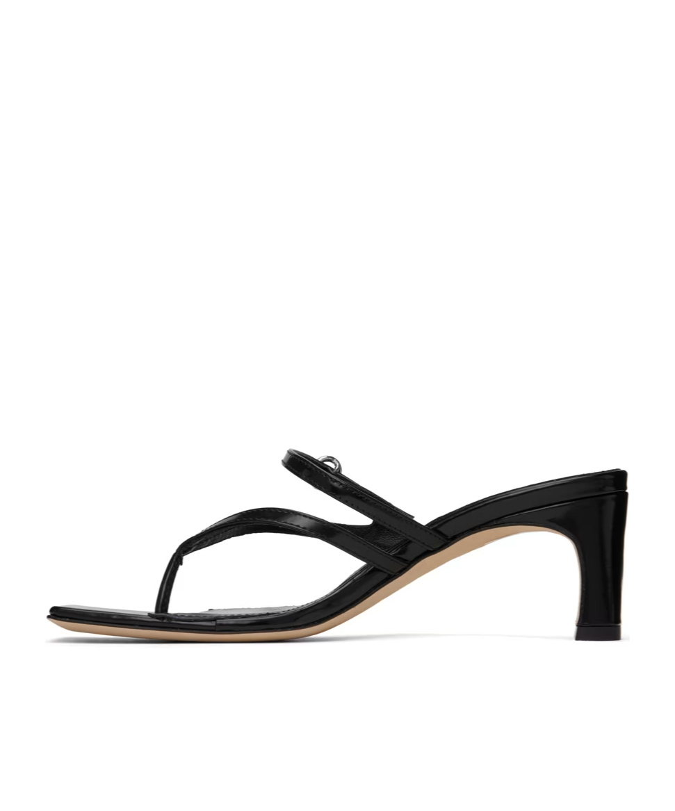 Aeyde Giselle Leather Sandals In Black