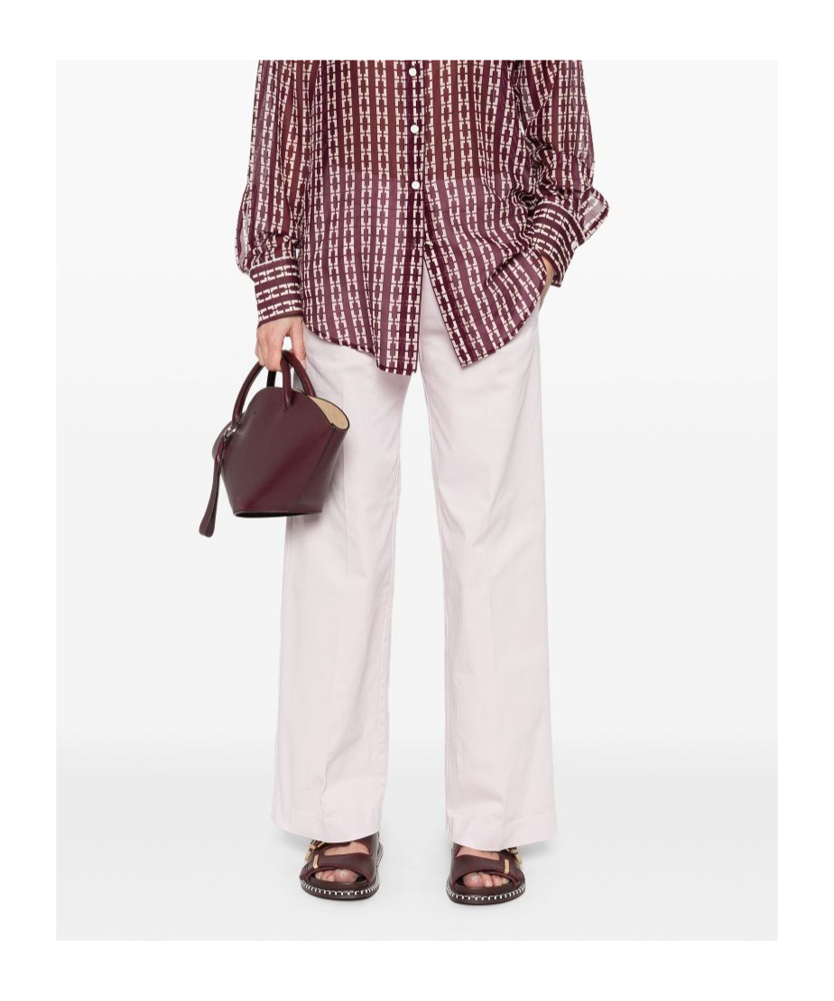 Forte Forte Light Pink Straight-leg Trousers In White