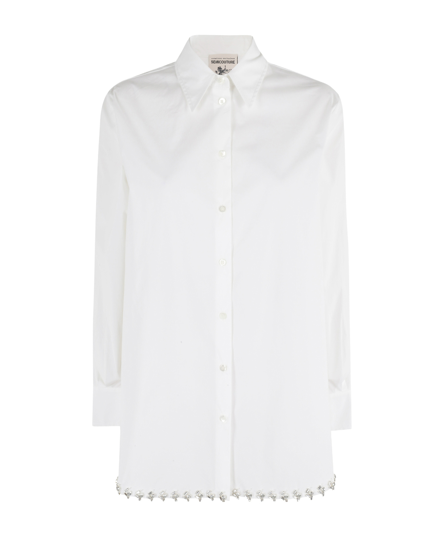 Semicouture Button-down Long-sleeved Shirt In White