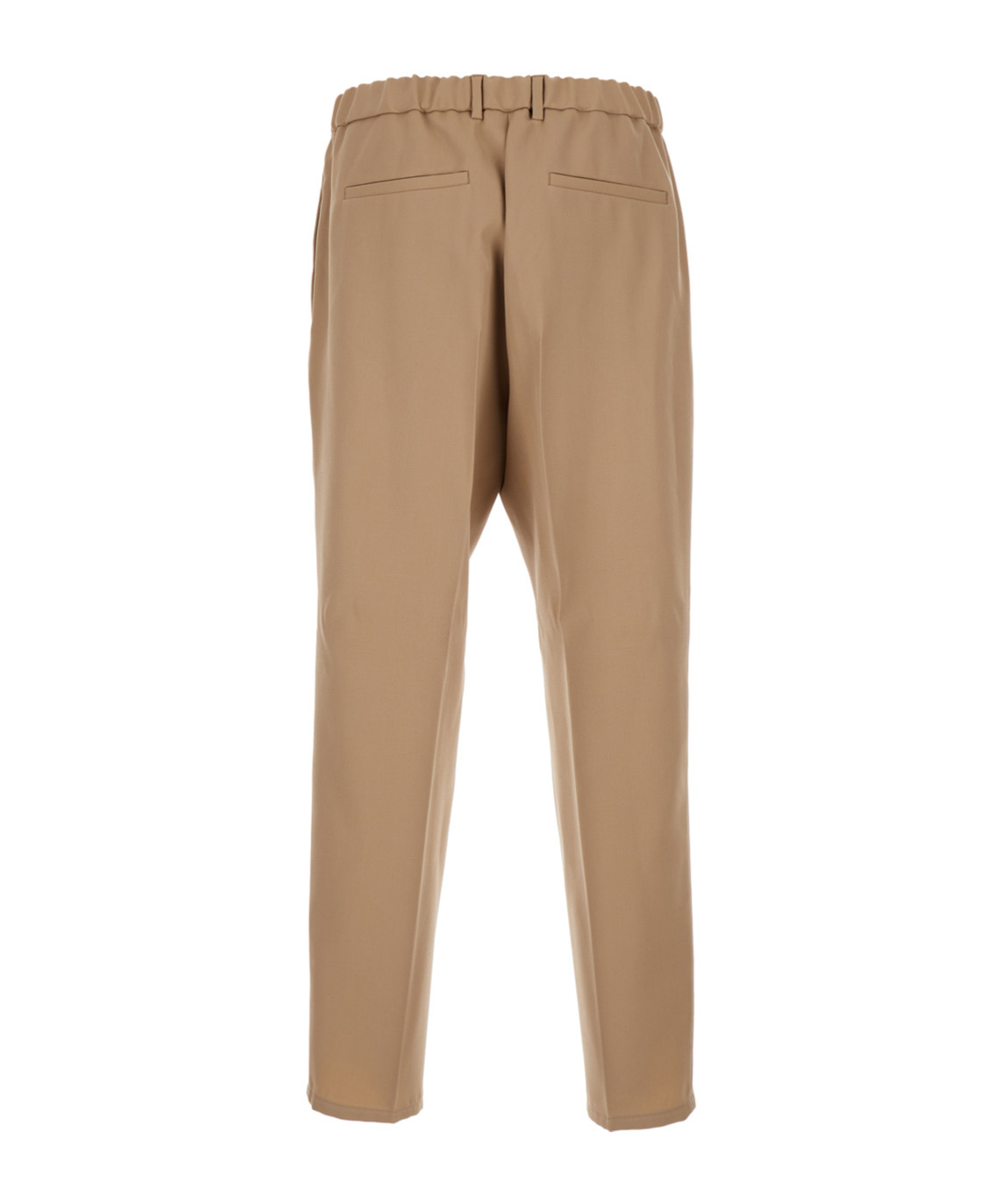 Jil Sander Beige Pants With Elastic Waistband In Wool Man In Brown