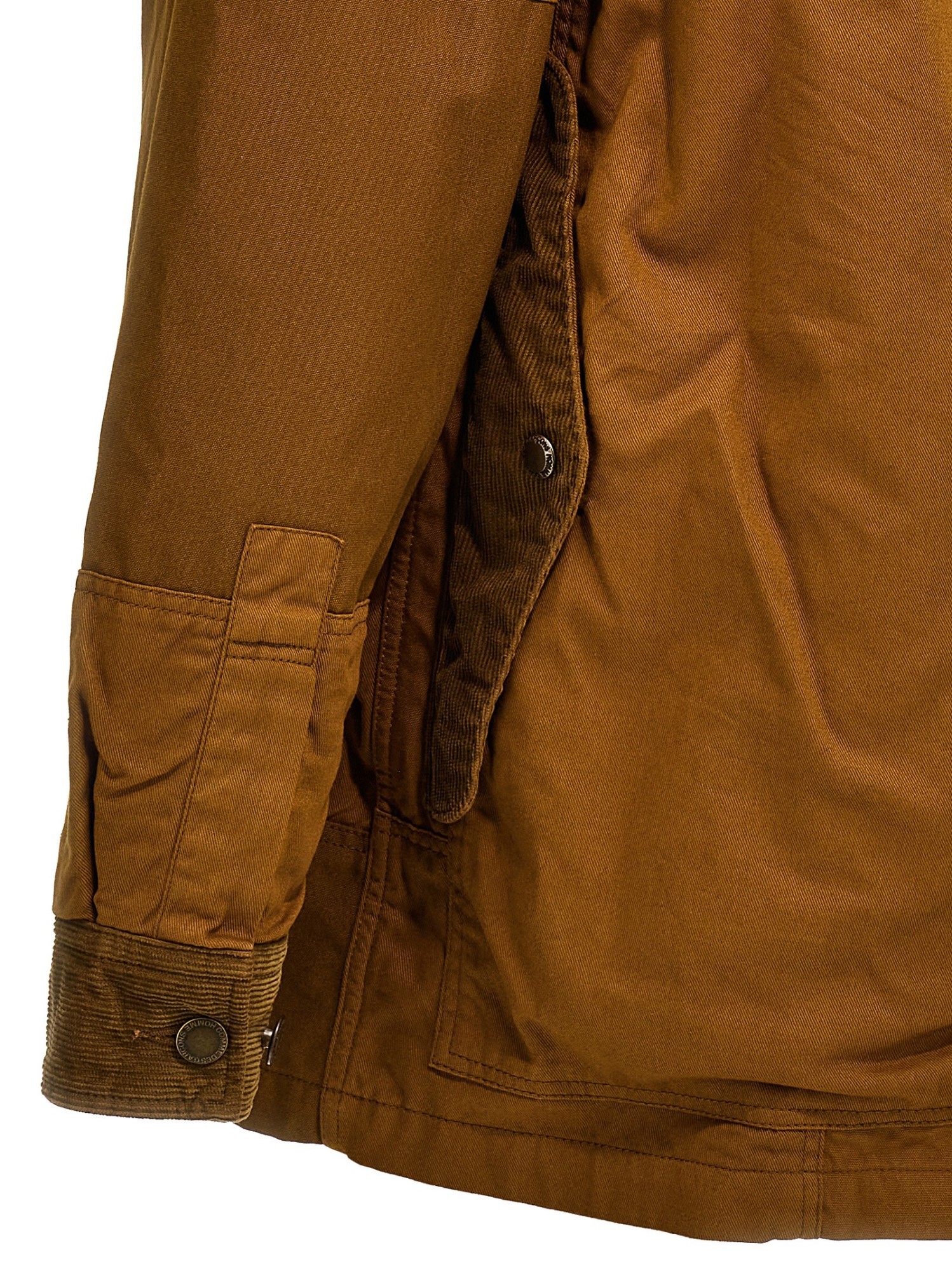 Comme Des Garçons Ribbed Velvet Insert Canvas Jacket In Brown