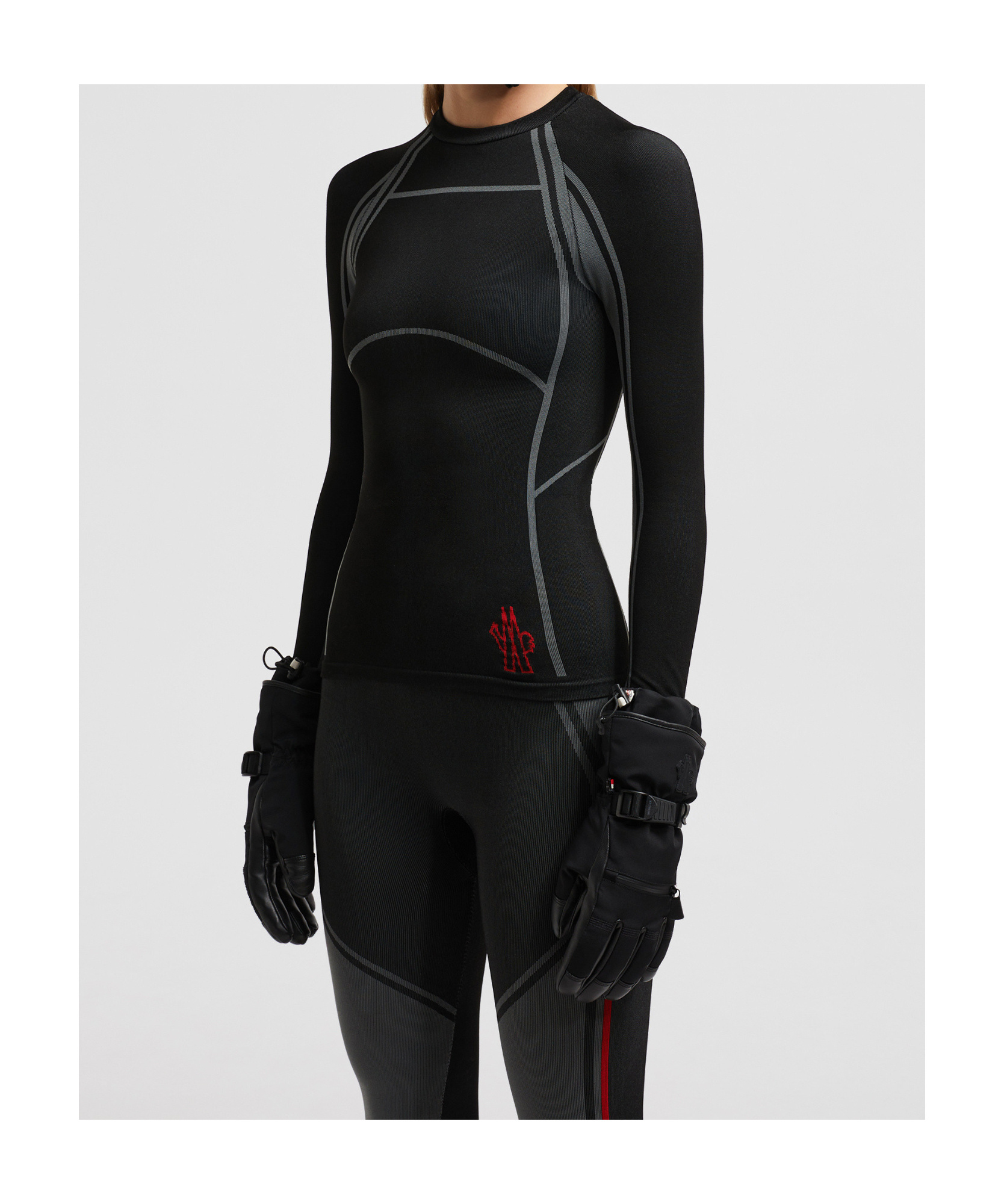 Moncler Long-sleeved T-shirt In Black